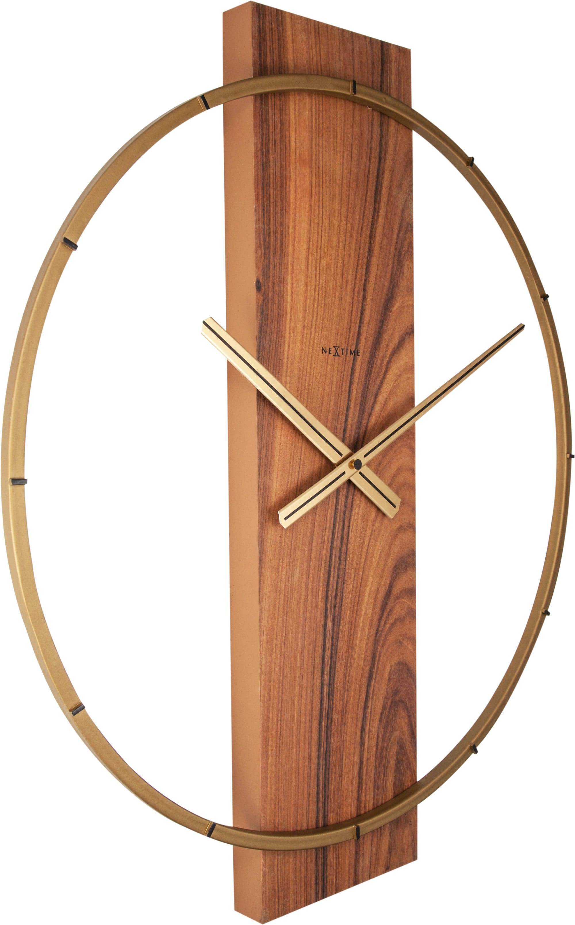 nextime-carl-wanduhr-58-5-x-50-5-cm-holz-edelstahl image 2