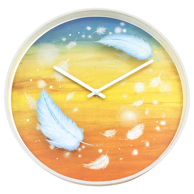 nextime-feathers-wanduhr-30-cm-multicolor-lautlos-kunststoff-mit-feder-design image 1