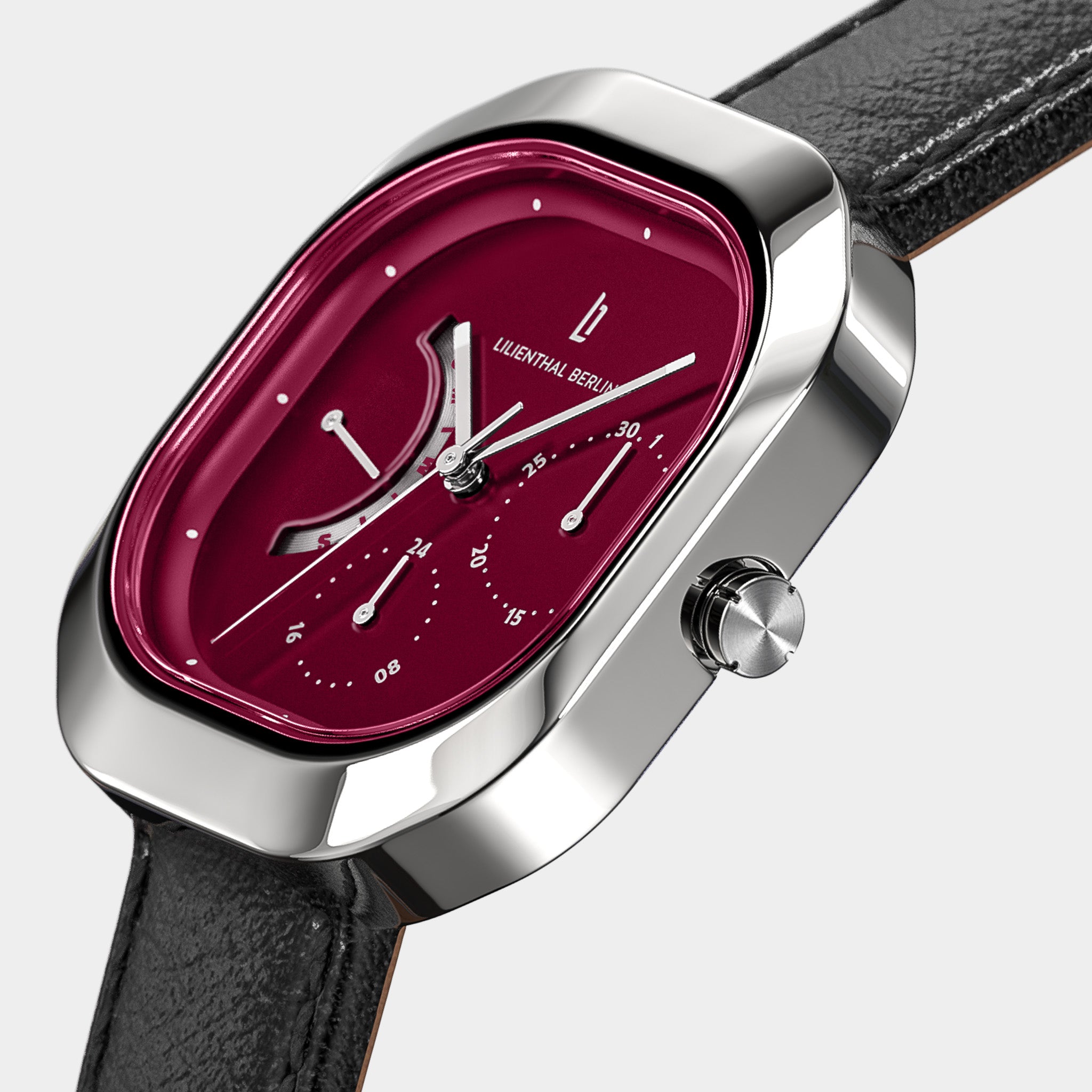 lilienthal-berlin-multimatica-uhr-silver-bordeaux-2 image 2