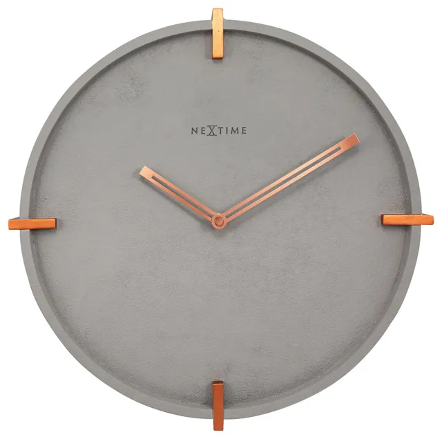 nextime-mohawk-wall-wanduhr-32-cm-beton-grau-kupfer image 1