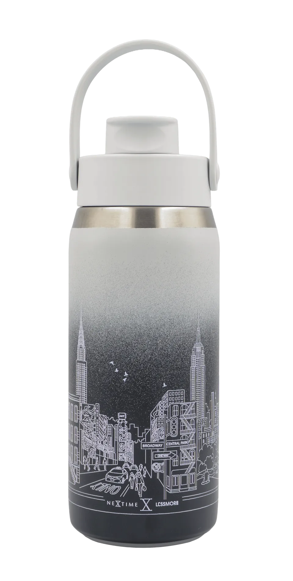 nextime-skyline-bottle-new-york-355-473-710-ml-steel-gray-isolierflasche-edelsta image 1