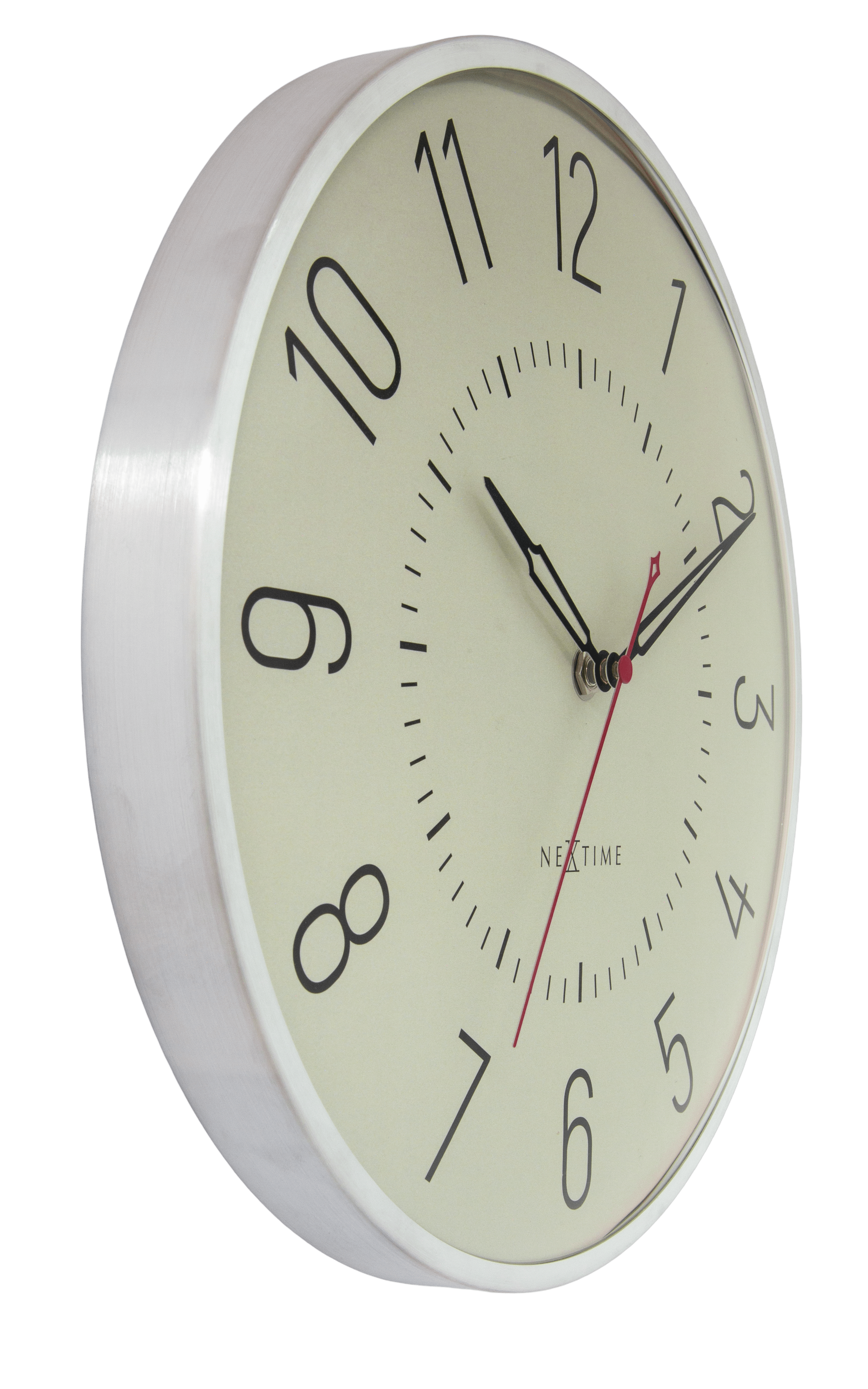 nextime-rotterdam-wanduhr-30-5-cm-aluminium-mit-gew-lbtem-glas-silent image 2