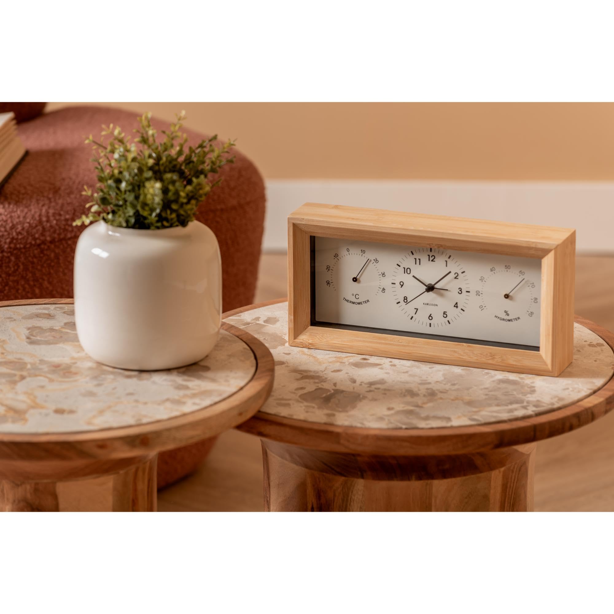 karlsson-neat-rectangle-wecker-wei-bambus-26-x-5-4-x-12-8-cm image 2