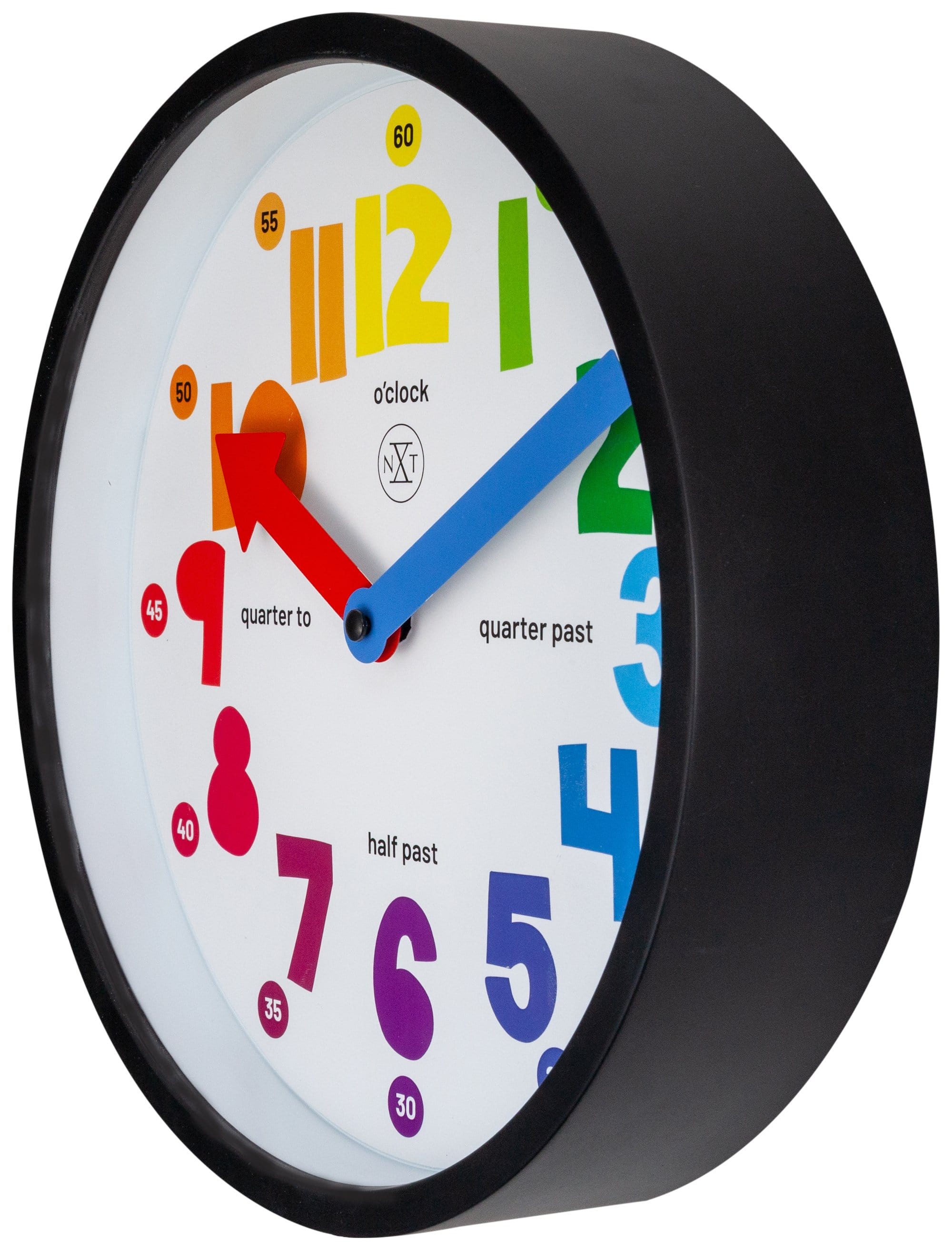 nxt-sophia-wanduhr-26-cm-kunststoff-schwarz-wei-lernuhr-lautlos image 3