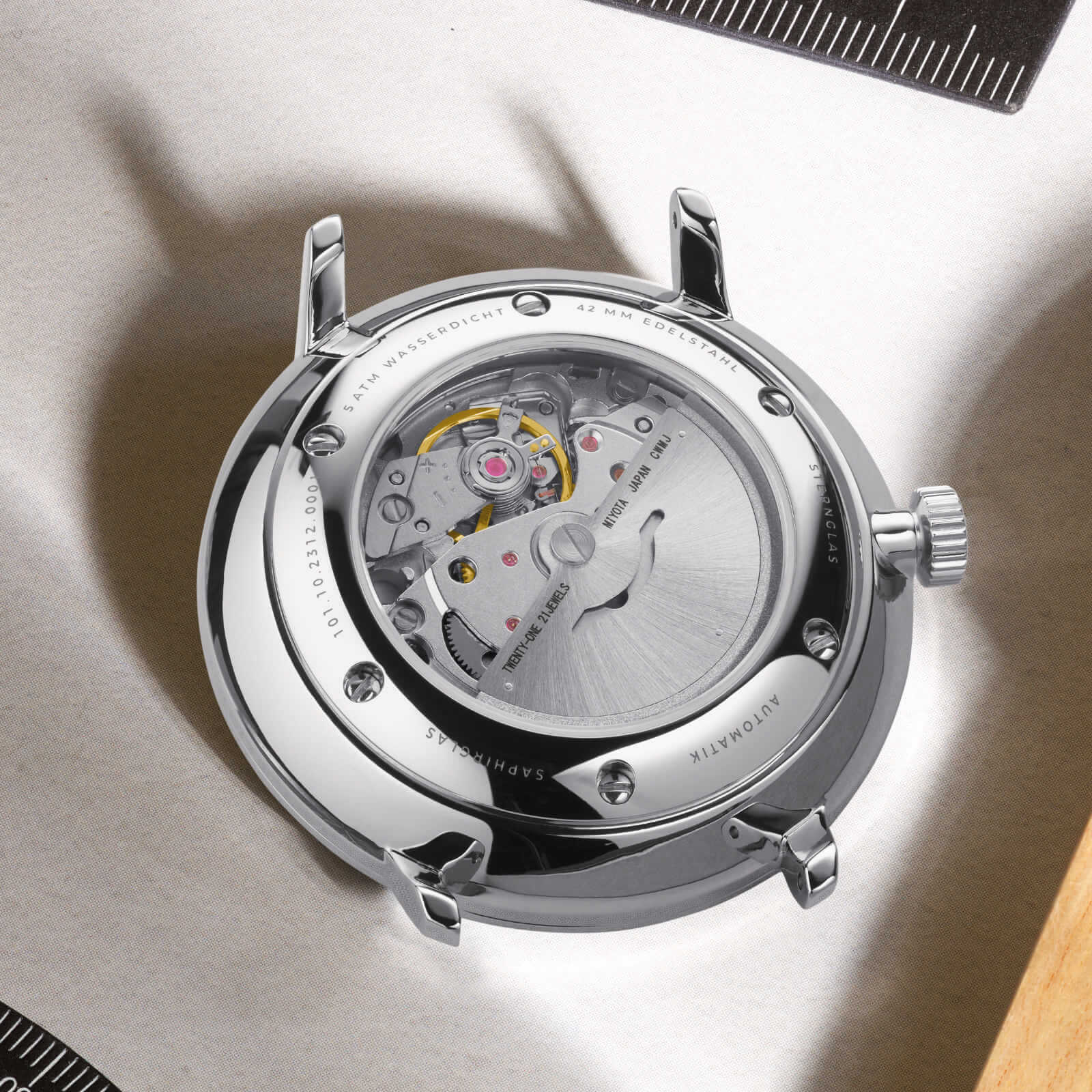 sternglas-naos-xl-automatik-herrenuhr-42-mm-silber-mit-lederarmband image 6