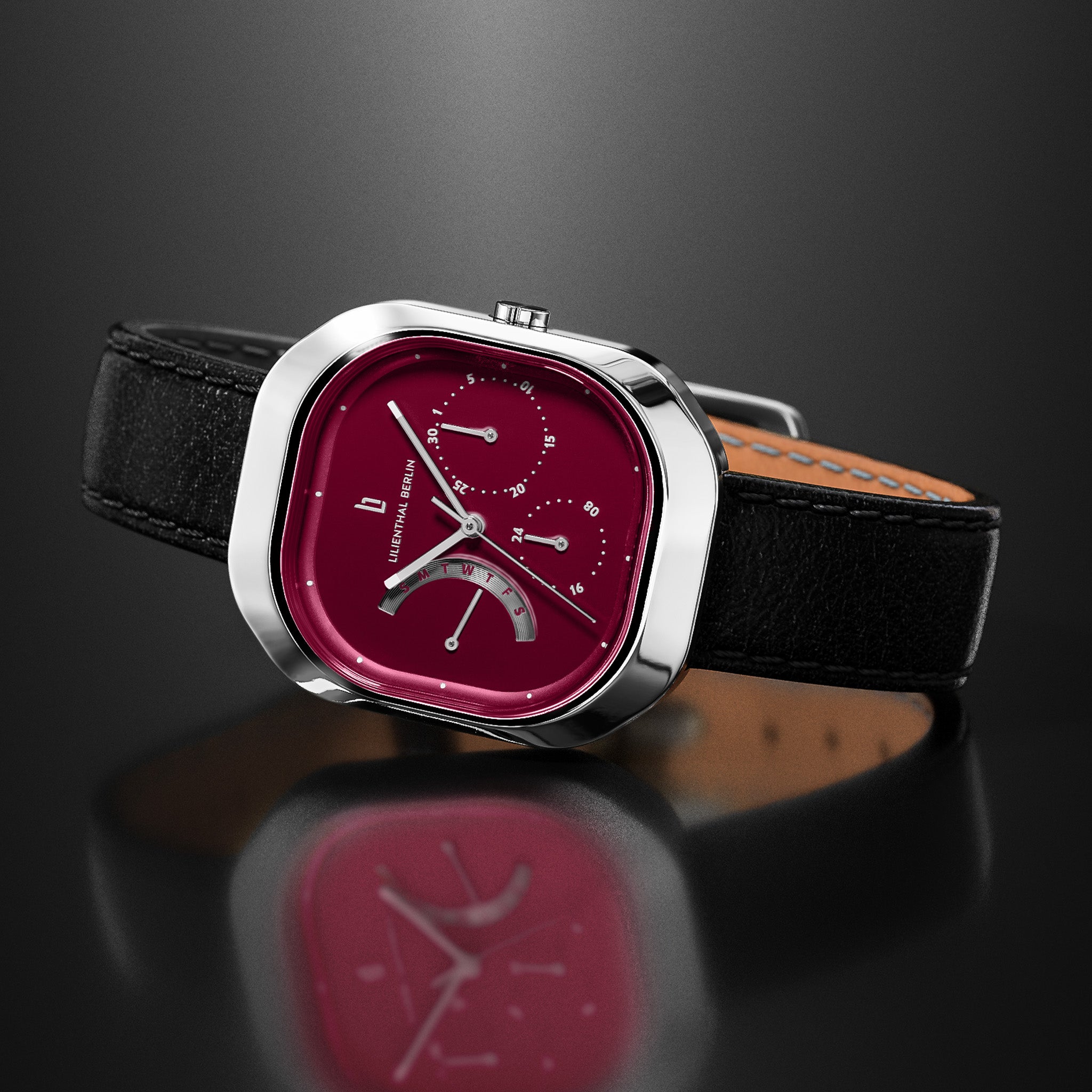 lilienthal-berlin-multimatica-uhr-silver-bordeaux-2 image 3