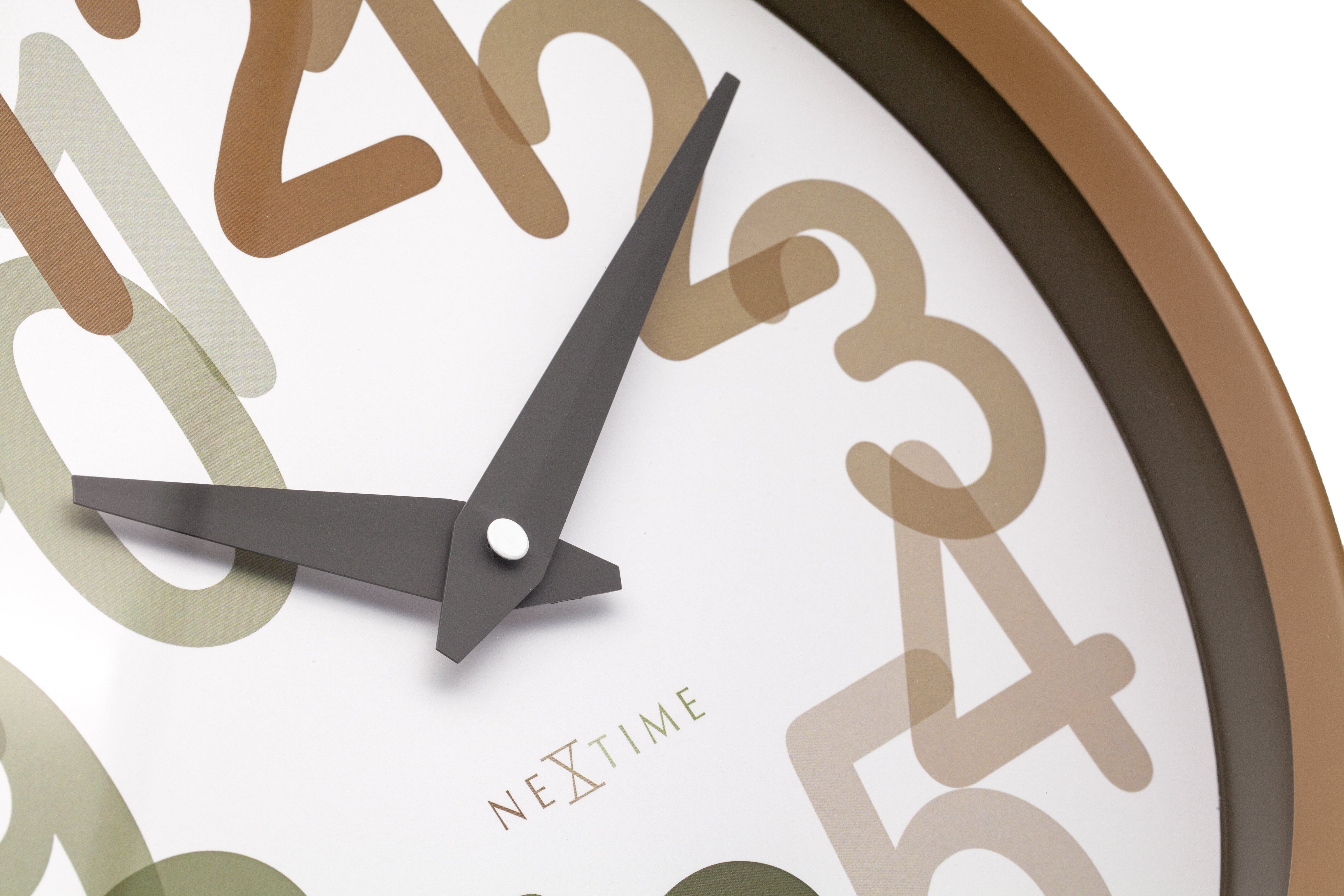 nextime-big-number-wanduhr-30cm-lautlos-kunststoff-toffee-beige image 5
