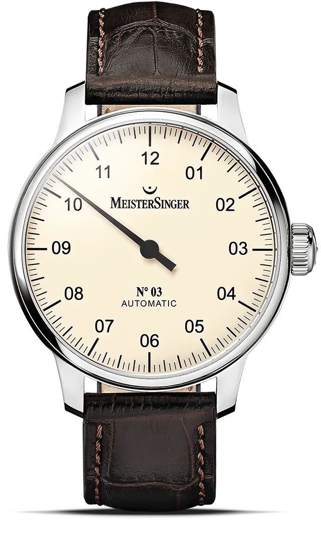 meistersinger-n-03-elfenbein-einzeiger-armbanduhr image 1