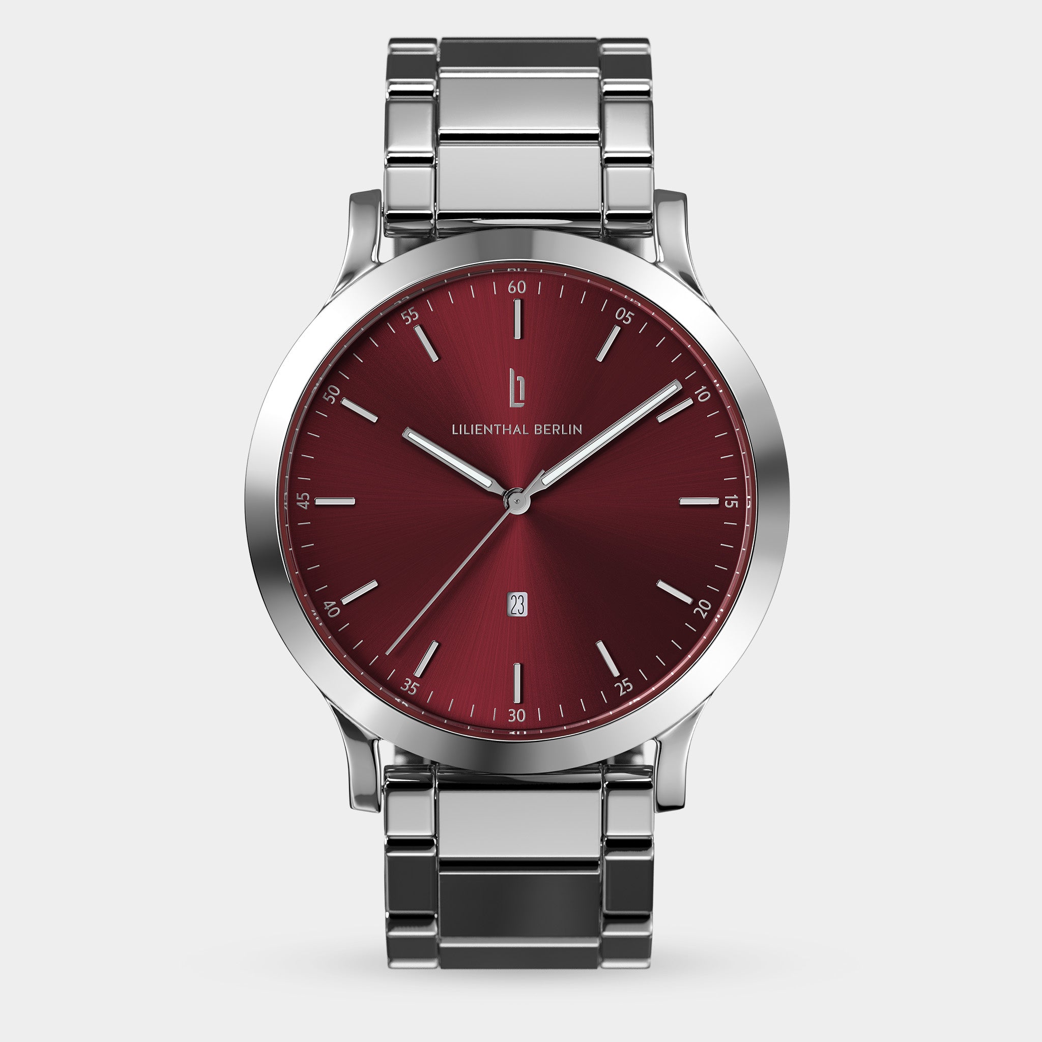 lilienthal-berlin-huxley-silver-bordeaux-unisex-uhr-40-mm image 1