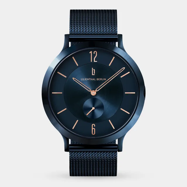 lilienthal-berlin-the-classic-damenuhr-blue-rose-gold image 1