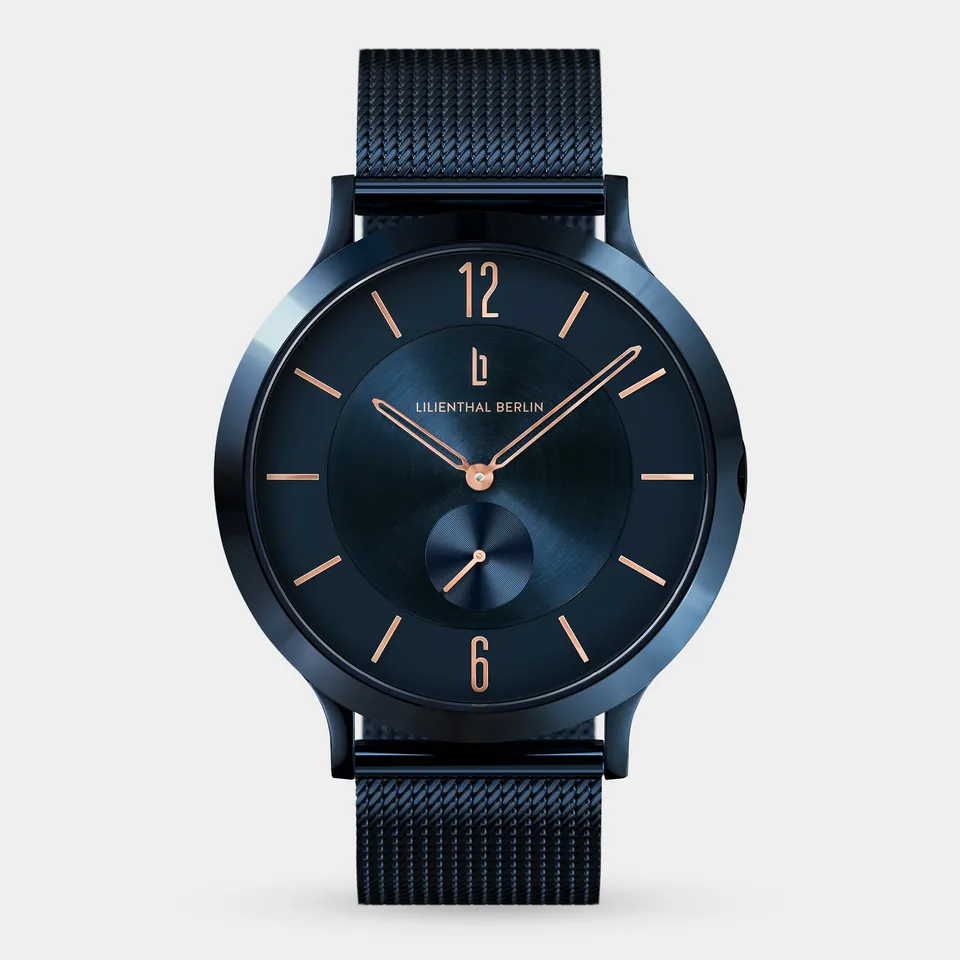 lilienthal-berlin-the-classic-damenuhr-blue-rose-gold image 1
