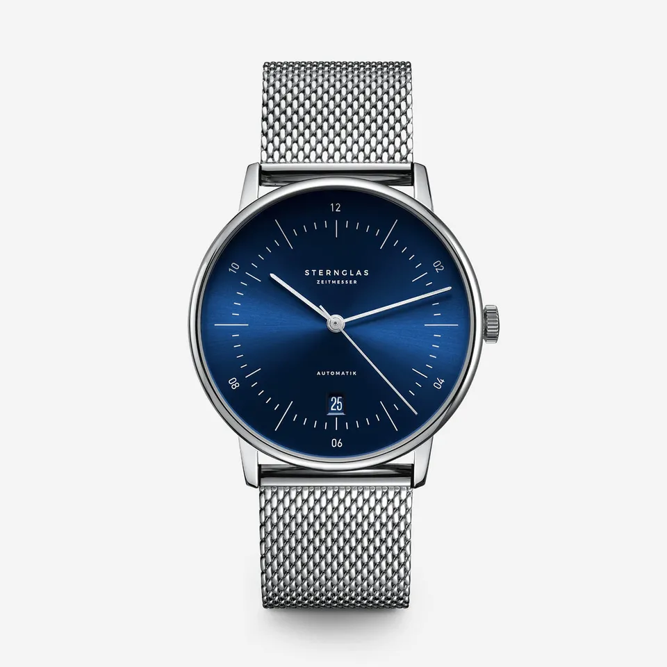 sternglas-naos-automatik-38mm-blau-mechanische-edelstahluhr-mit-saphirglas image 1