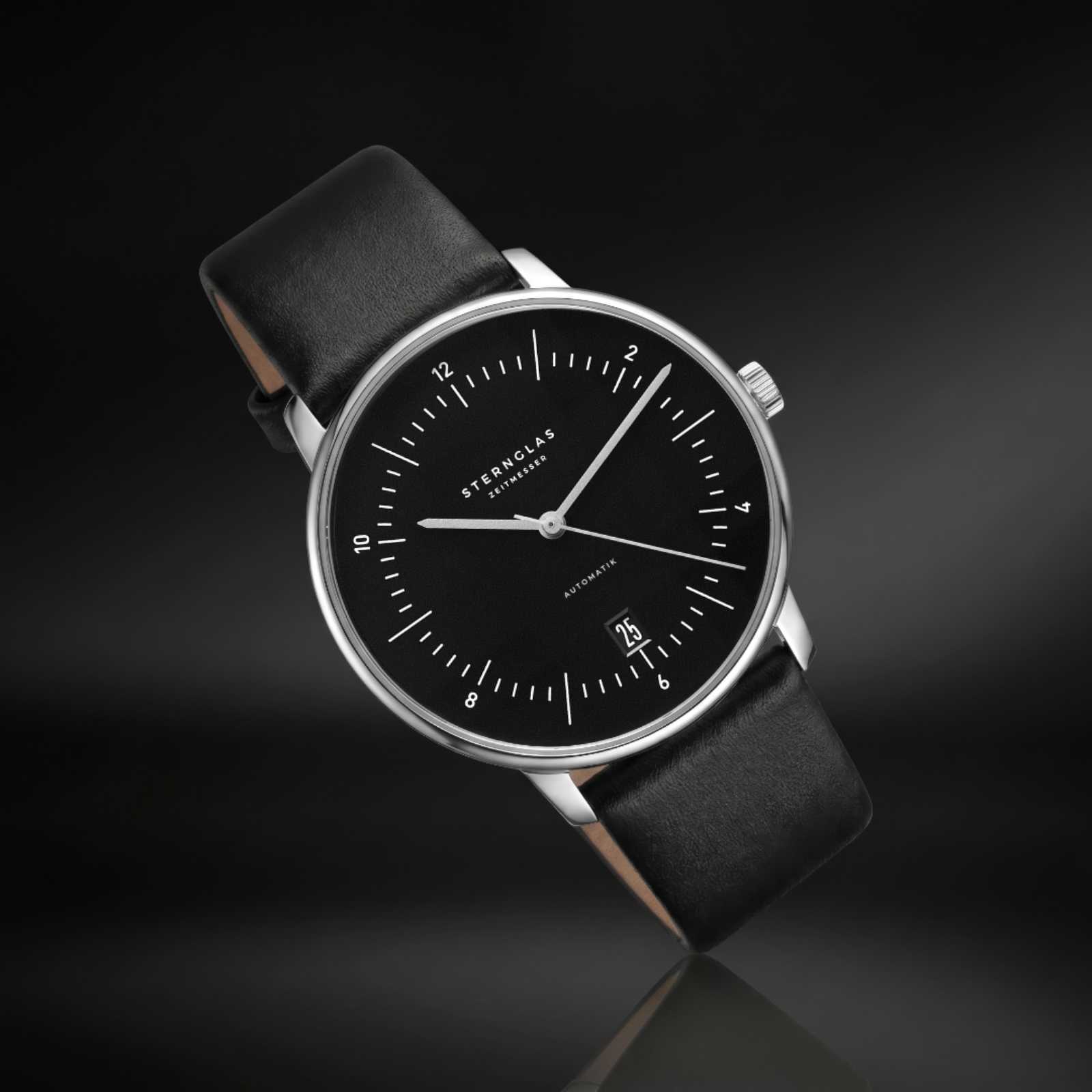 sternglas-naos-automatik-herrenuhr-38mm-pianoschwarz-leder image 6