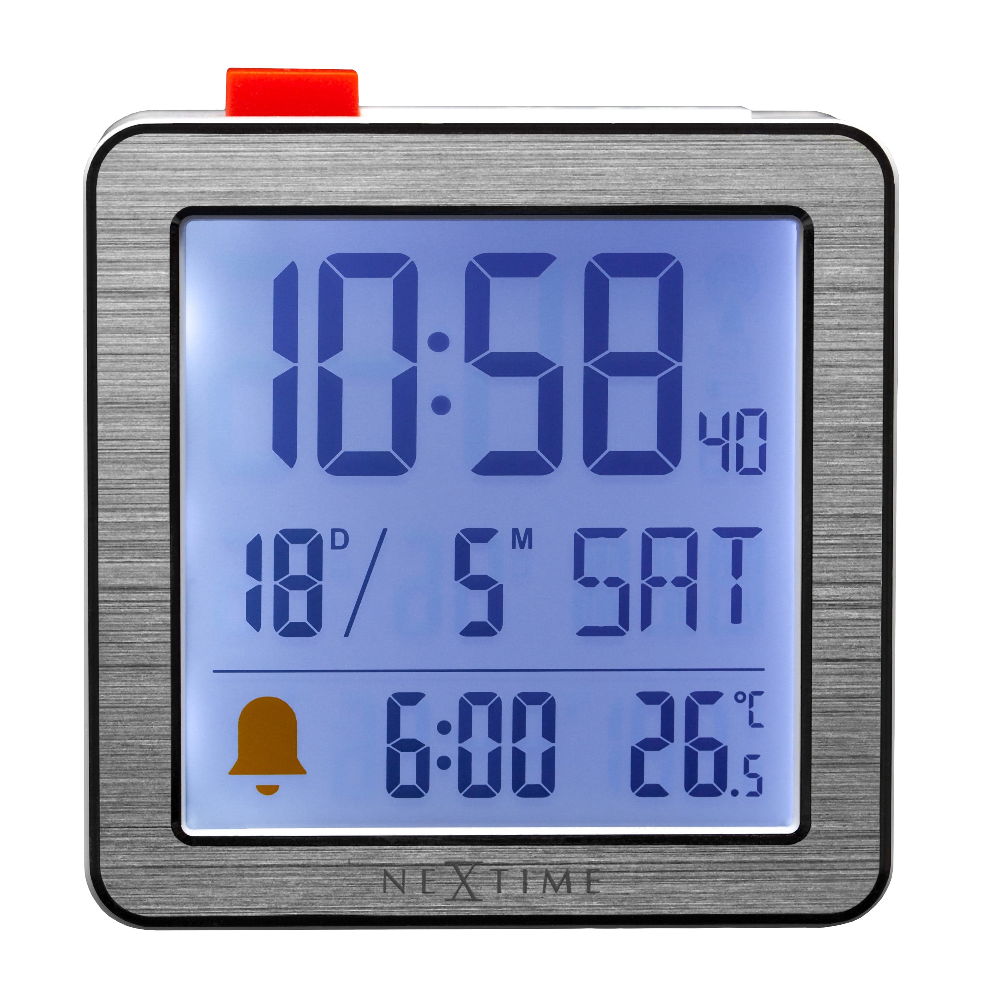 nextime-mini-digitale-tischuhr-wecker-6x6-4x2-1-cm-metall-abs-mit-temperatur image 7
