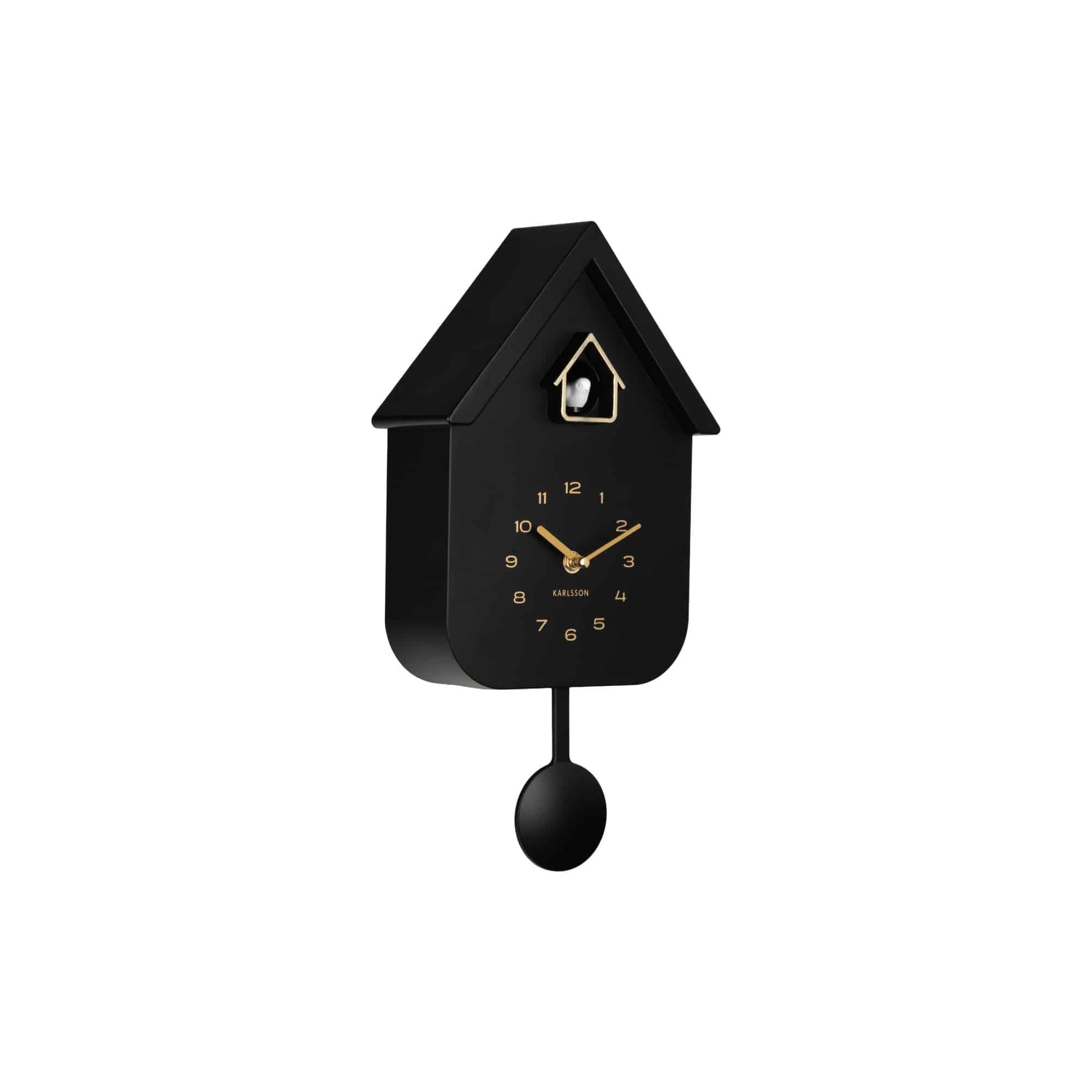 karlsson-solo-color-cuckoo-wanduhr-schwarz-21-5-x-41-cm image 1