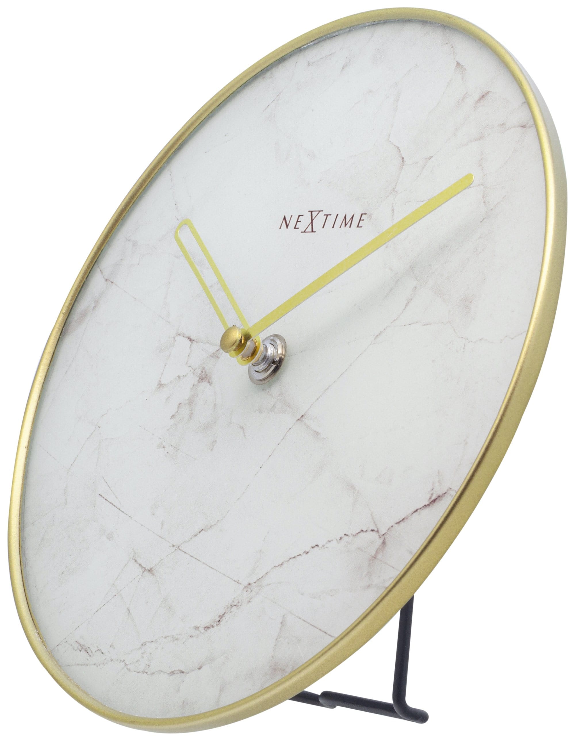 nextime-marble-tischuhr-wanduhr-glas-20-cm-marmor-gold-lautlos image 3