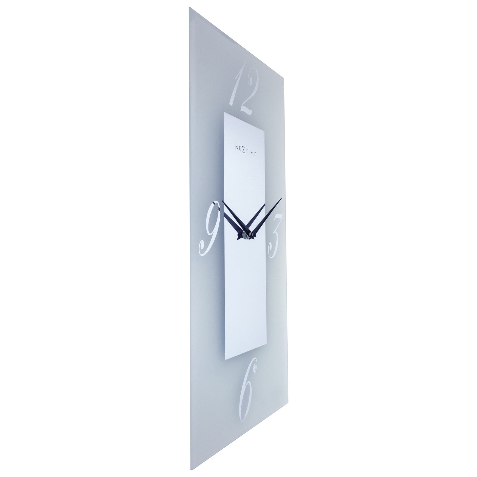 nextime-dali-wanduhr-20x50cm-lautlos-glas-frosted-mirror-silber image 2