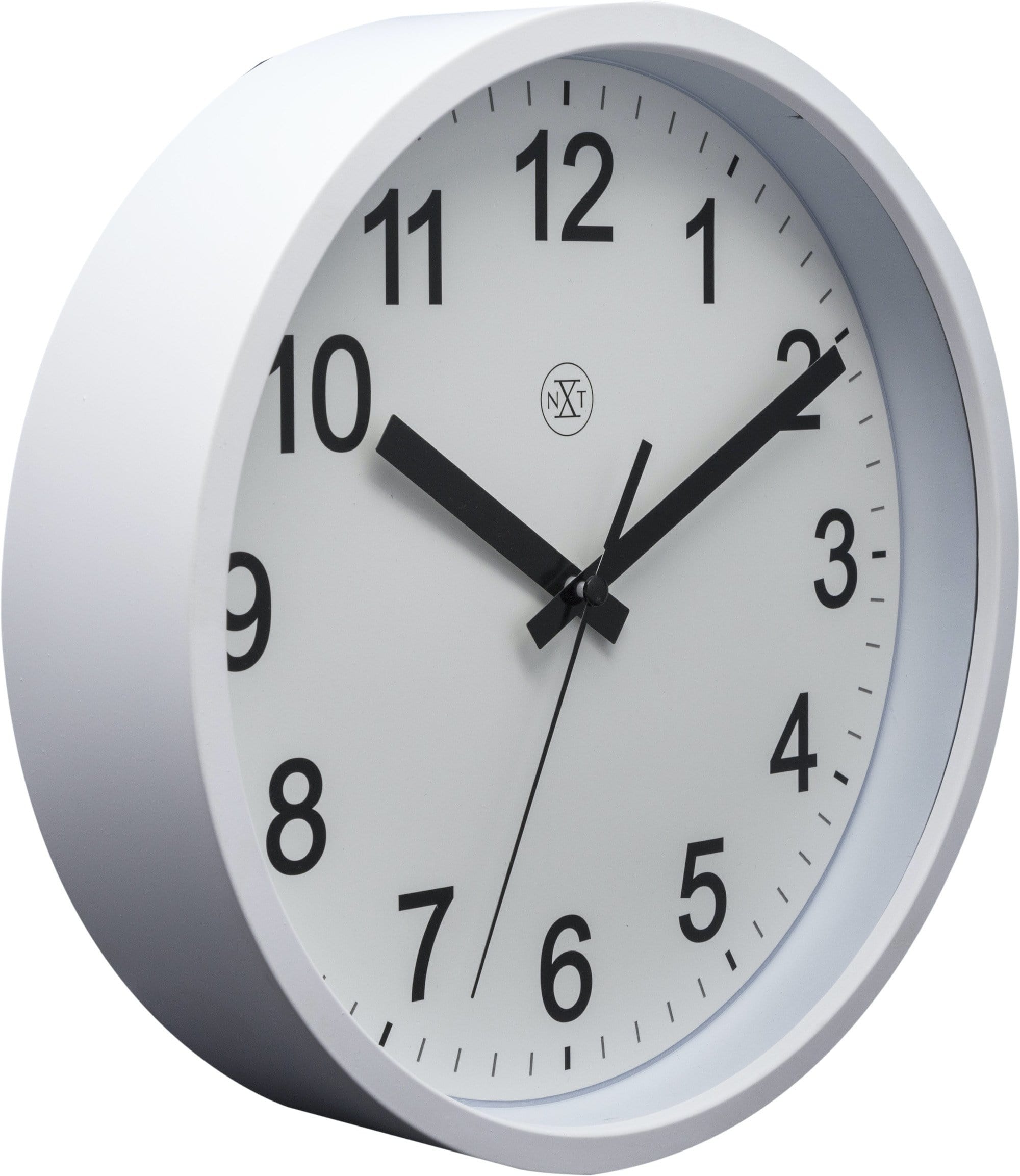 nextime-robust-wanduhr-25-5-cm-kunststoff-wei-silber image 2
