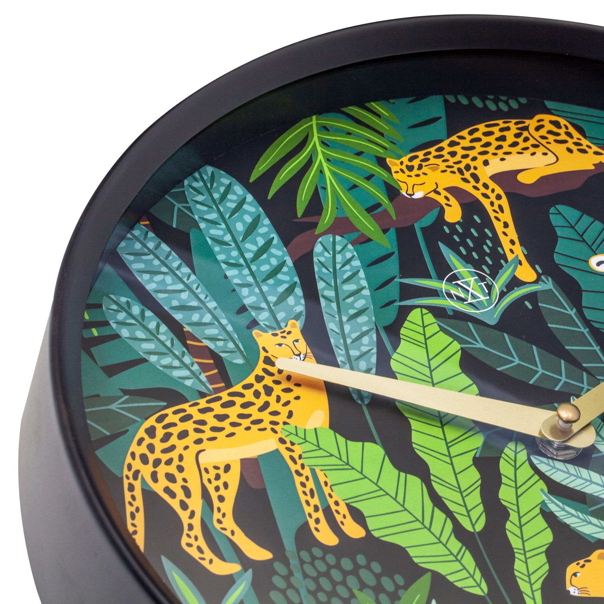 nextime-urban-jungle-wanduhr-30-cm-kunststoff-leopard-schwarz-gold image 2