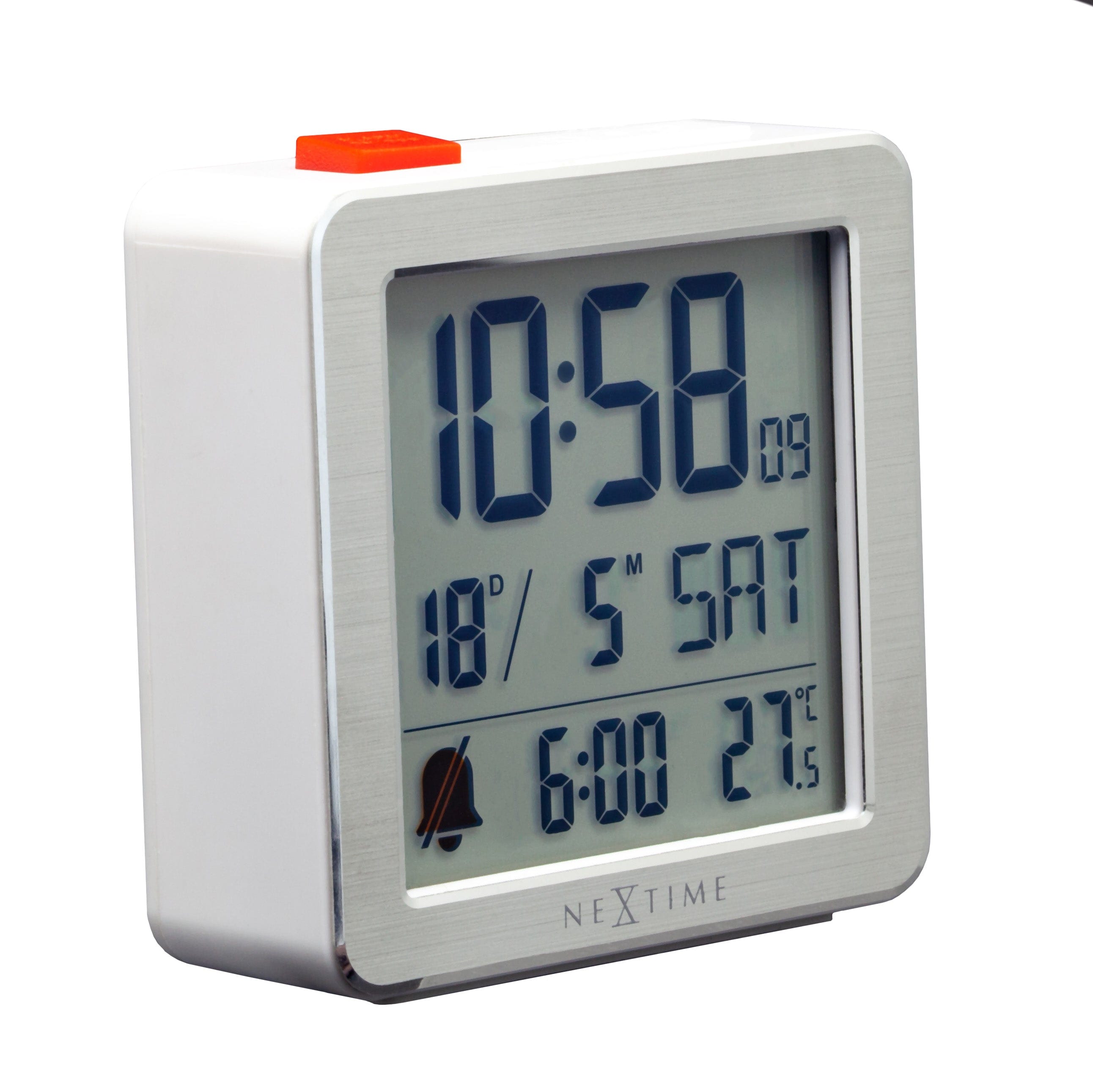 nextime-mini-digitale-tischuhr-wecker-6x6-4x2-1-cm-metall-abs-mit-temperatur image 2