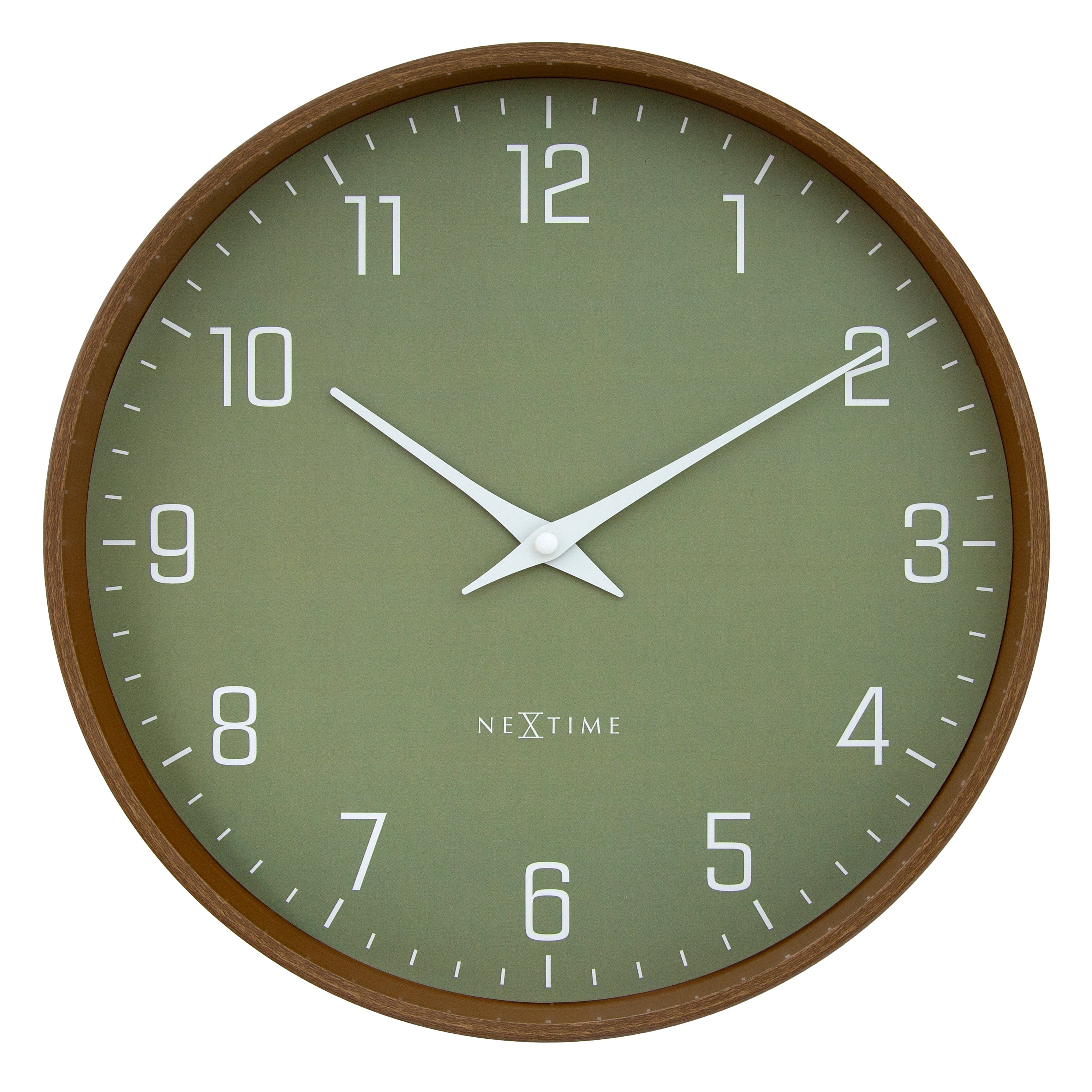 nextime-lyra-wanduhr-analog-30-cm-dunkles-holz-kunststoff image 1
