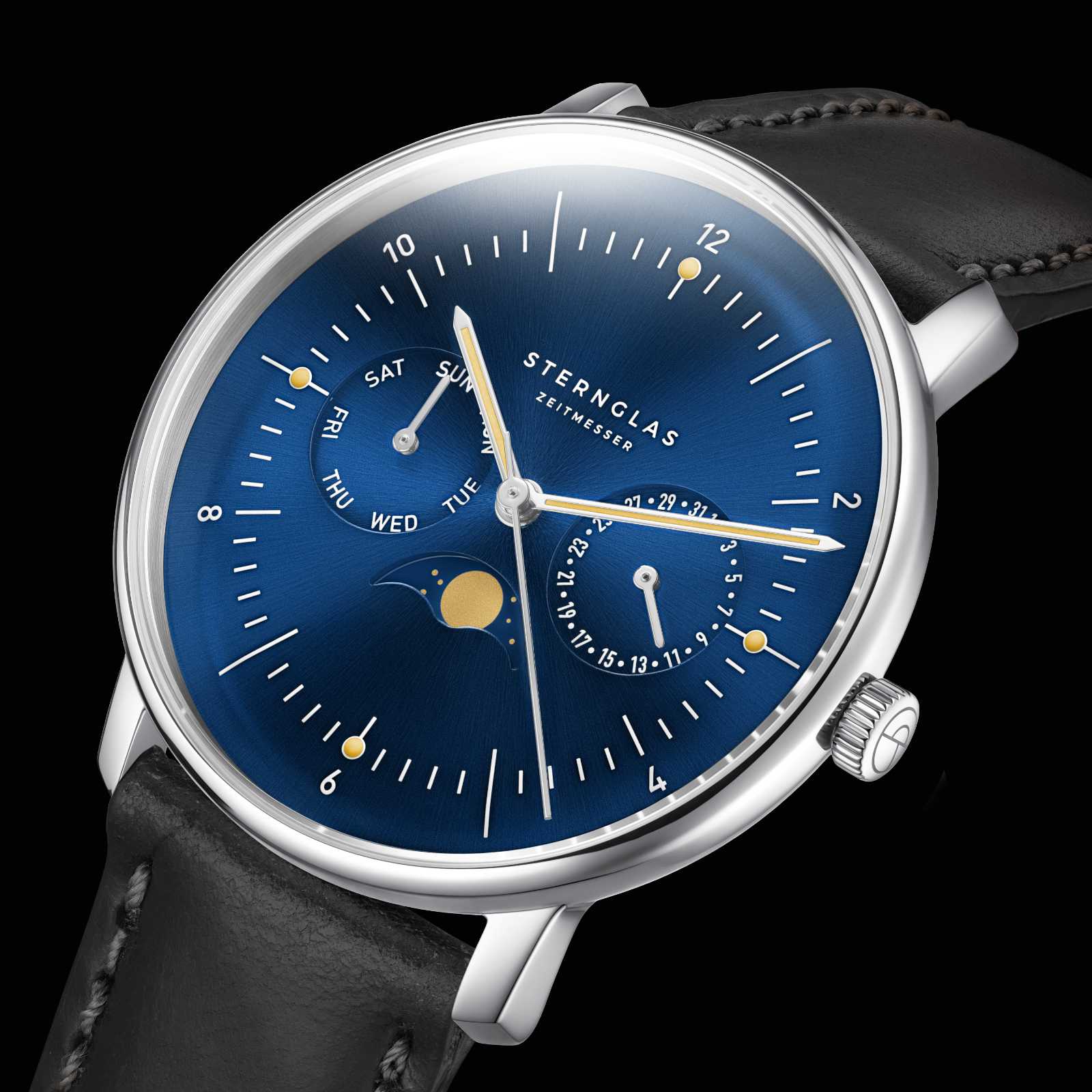 sternglas-naos-mondphase-herrenuhr-38-mm-leder-mitternachtsblau image 8