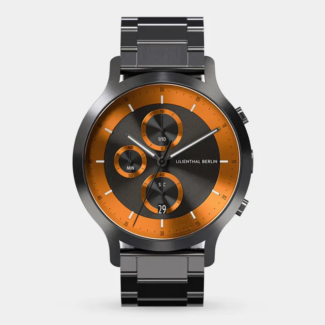 lilienthal-berlin-chronograph-lp-dark-silver-orange image 1