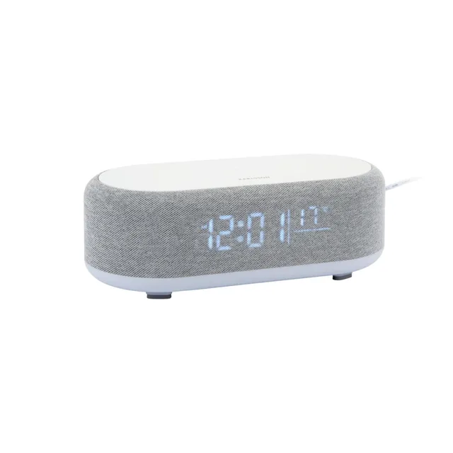 karlsson-vogue-wecker-mit-bluetooth-lautsprecher-und-wireless-charging-mausgrau- image 1