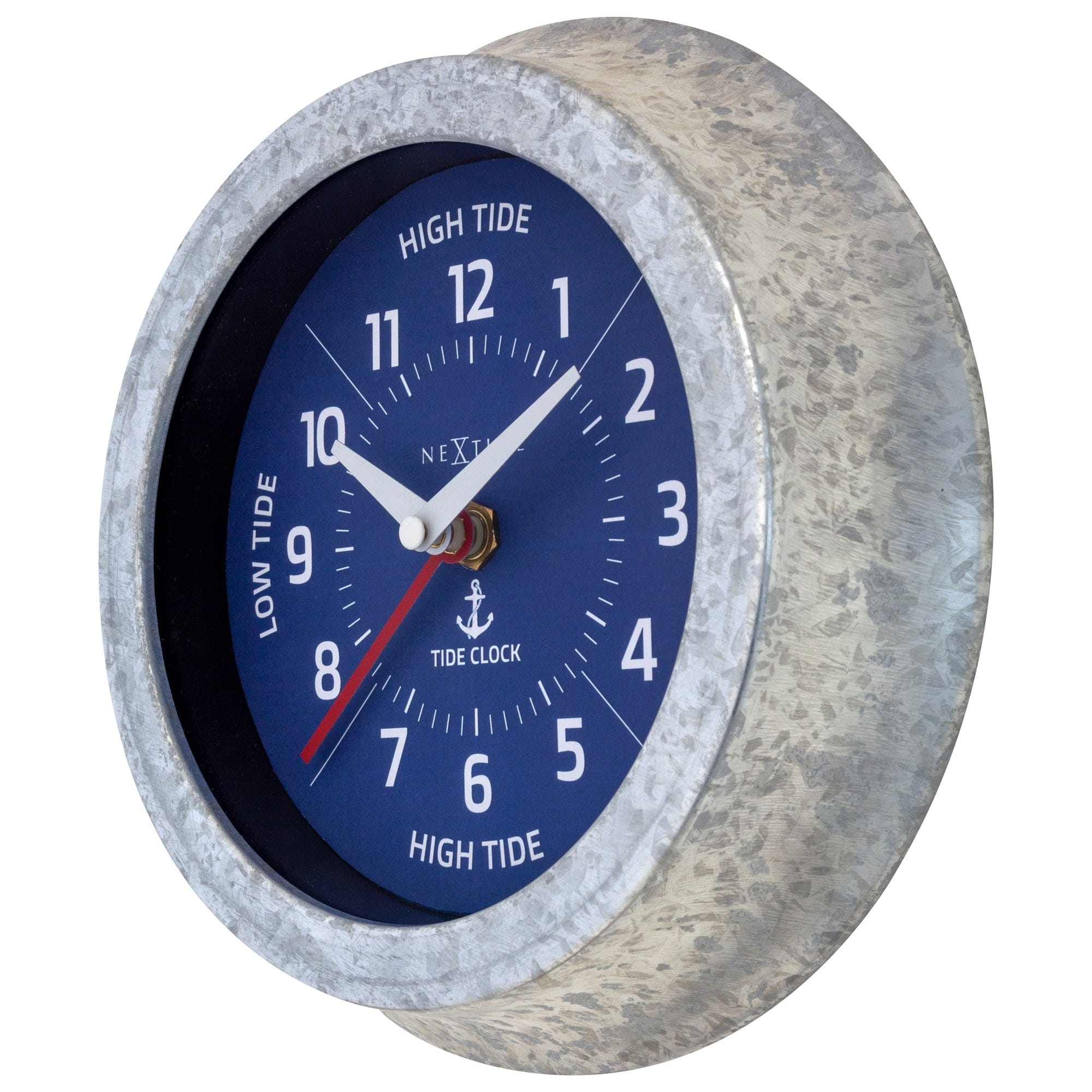 nextime-tide-wanduhr-22cm-mit-gezeiten-anzeige-galvanisiert-silber-blau image 6