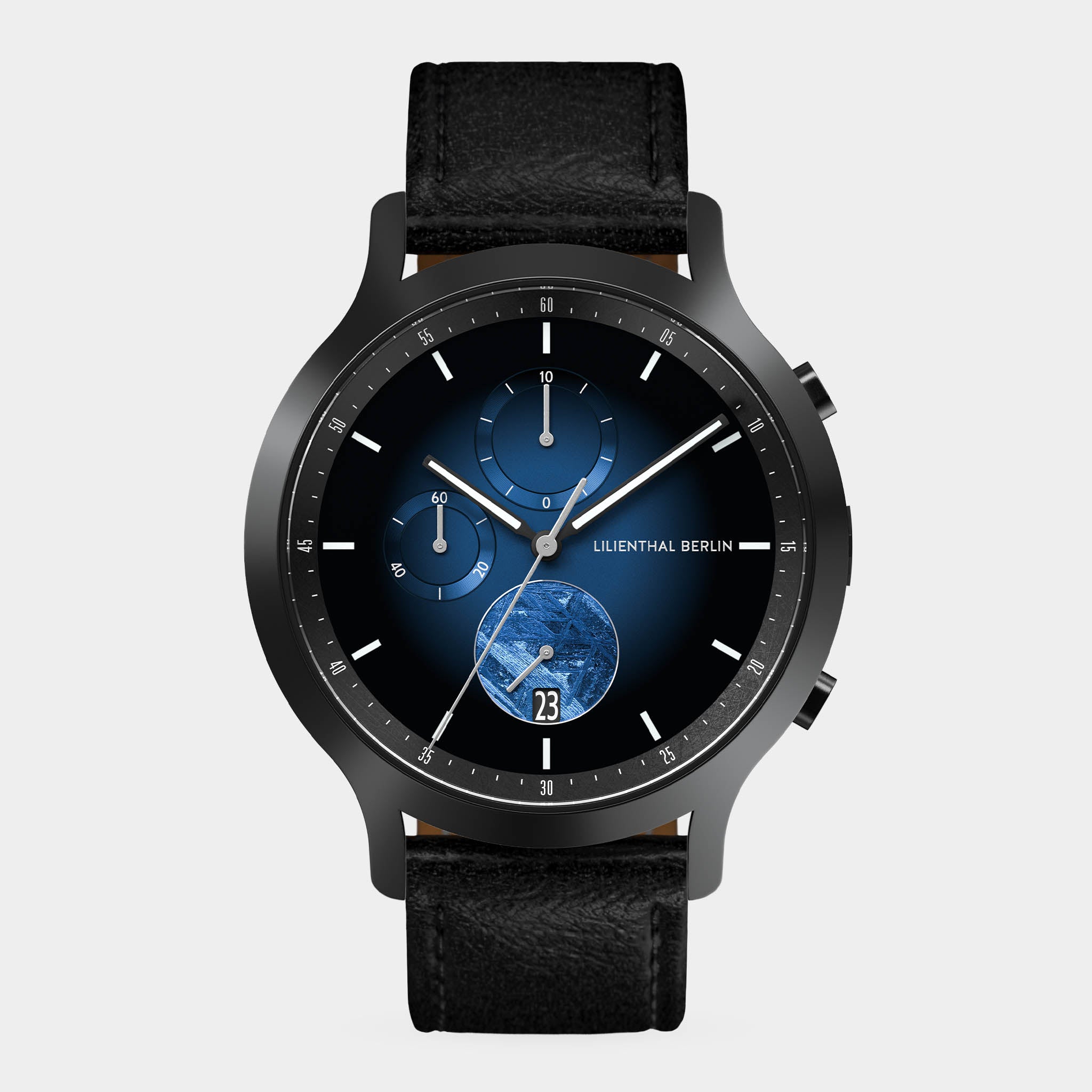 lilienthal-berlin-chronograph-meteorite-herrenuhr-blue-flare-meteorit image 1