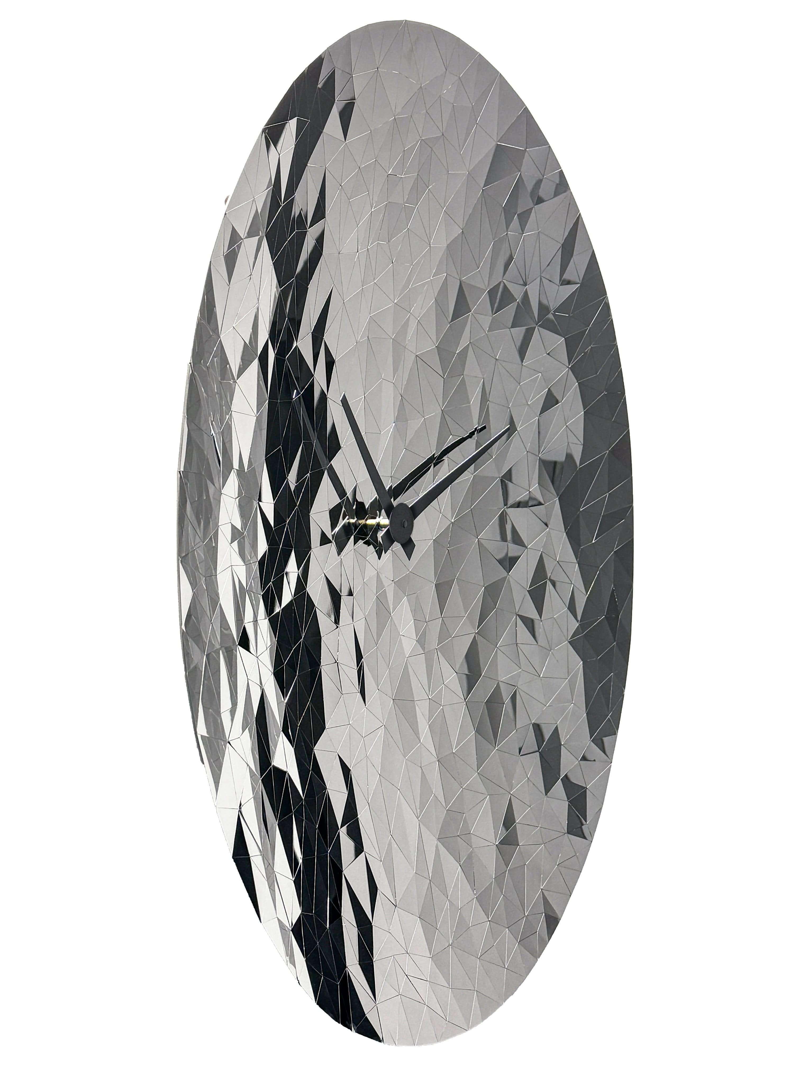 nextime-fragments-wanduhr-analog-80-cm-edelstahl-lautlos image 3