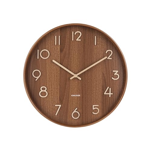 karlsson-pure-wanduhr-dunkel-60-cm-linde-natur image 4