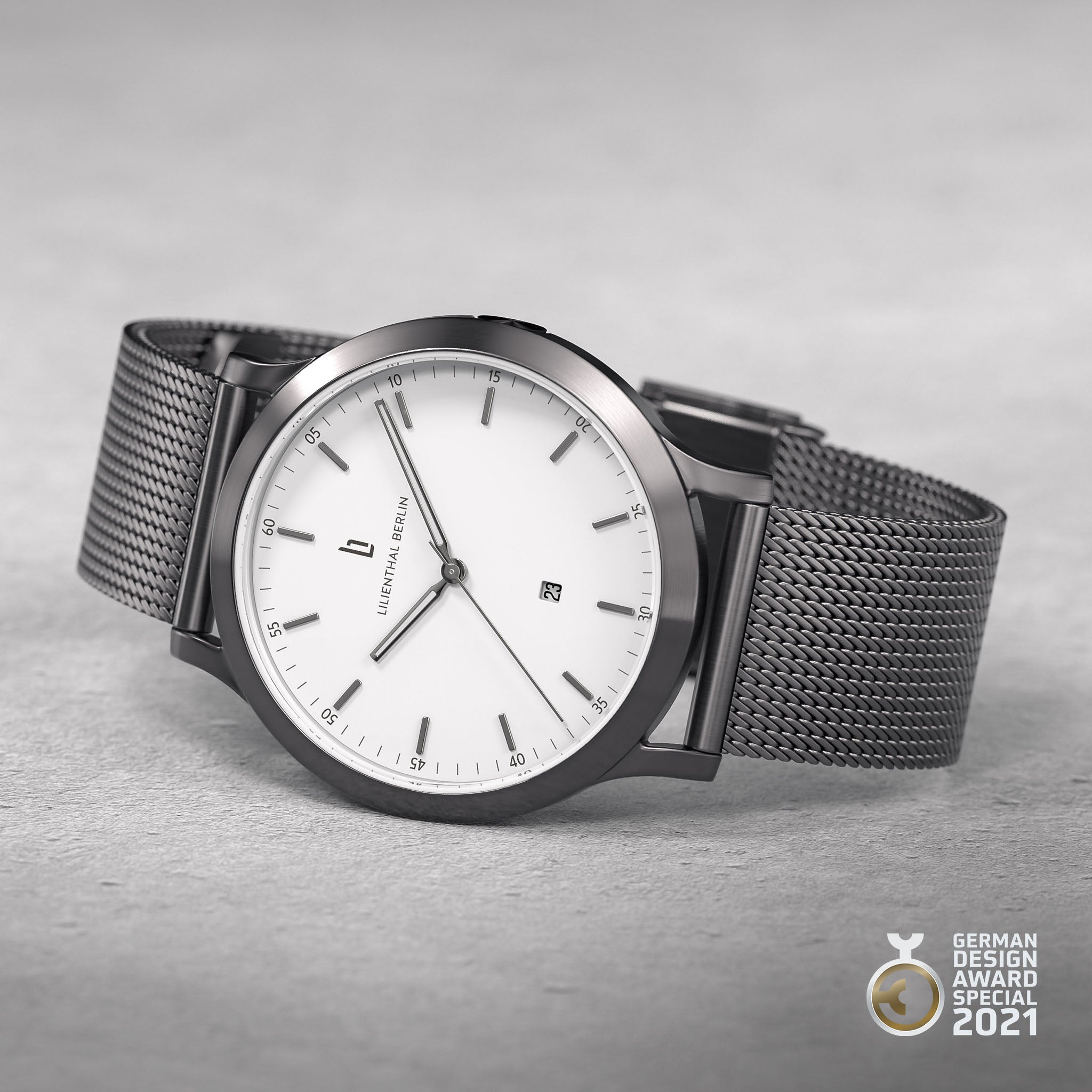 lilienthal-berlin-huxley-dark-silver-white-armbanduhr image 2