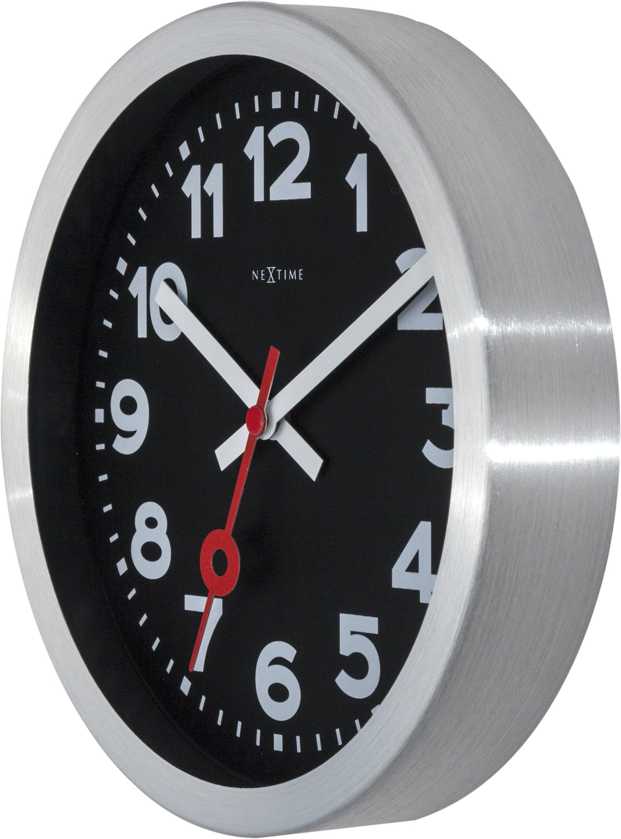 nextime-station-numbers-wand-und-tischuhr-19-cm-aluminium-schwarz image 5