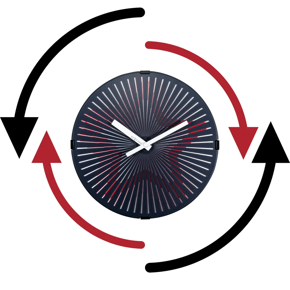 nextime-motion-star-red-motion-wanduhr-30-5-cm-rot-kunststoff image 1