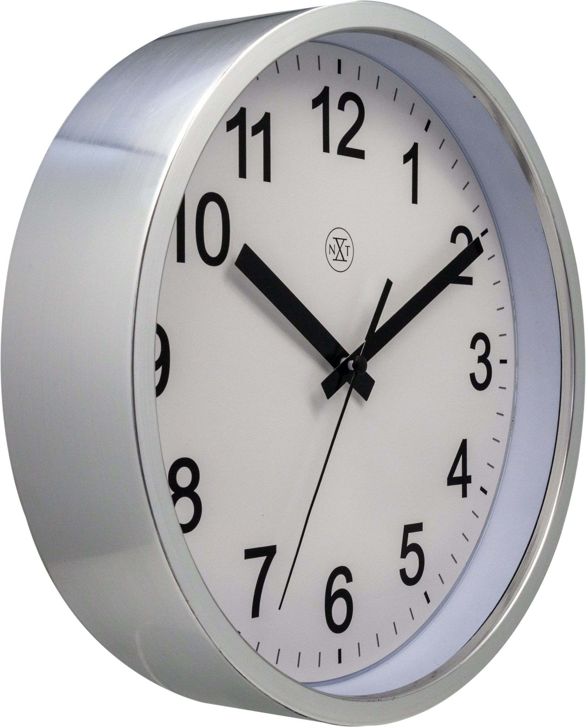 nextime-robust-wanduhr-25-5-cm-kunststoff-wei-silber image 7