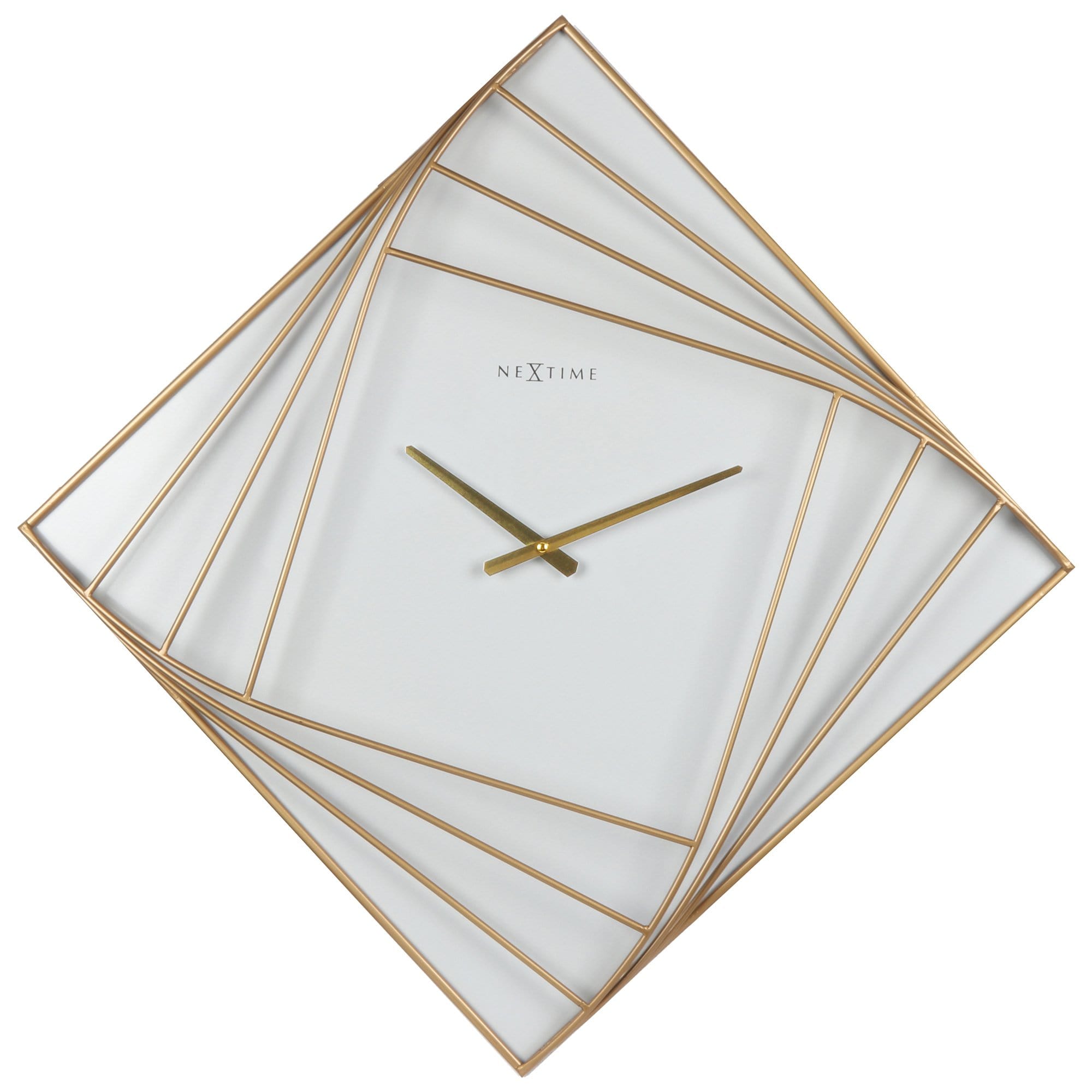 nextime-turning-square-wanduhr-85x85-cm-metall-wei-gold image 1