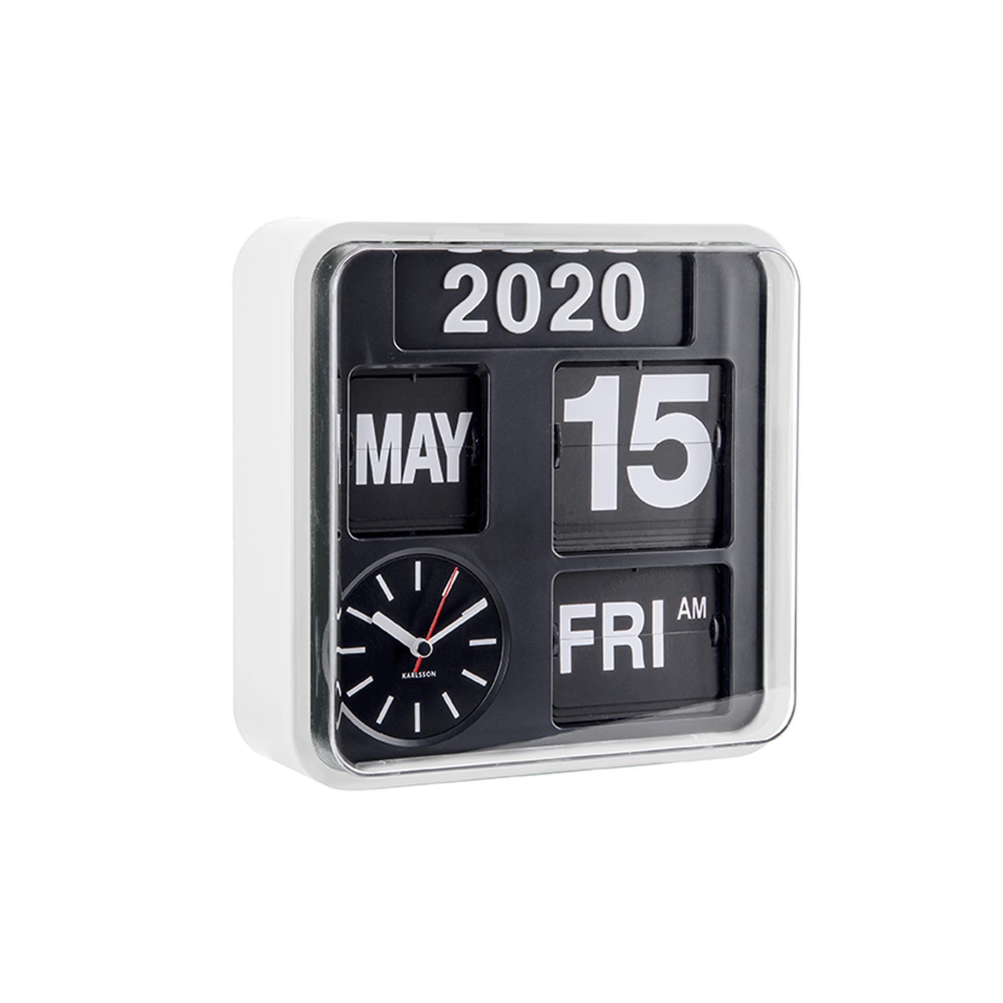 karlsson-mini-flip-wanduhr-bambus-24x24x10-cm-mit-datum image 4