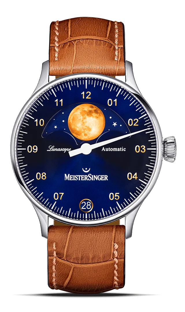 meistersinger-lunascope-einzeiger-armbanduhr-sonnenschliff-blau-mit-gold image 1