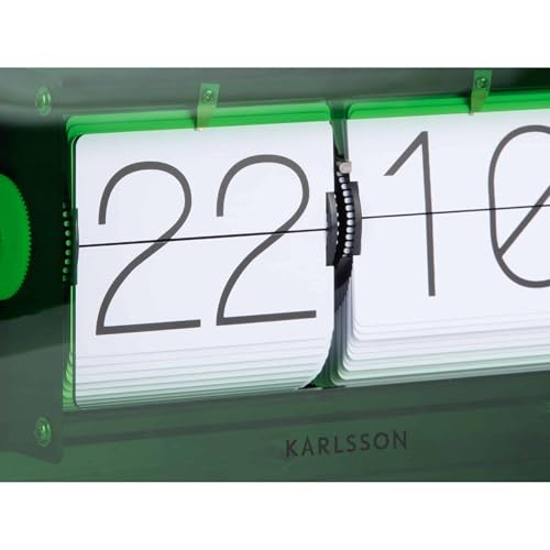 karlsson-tischuhr-boxed-flip-gr-n-20-7x20-7x11-7-cm-retro-klappzahlenuhr image 8