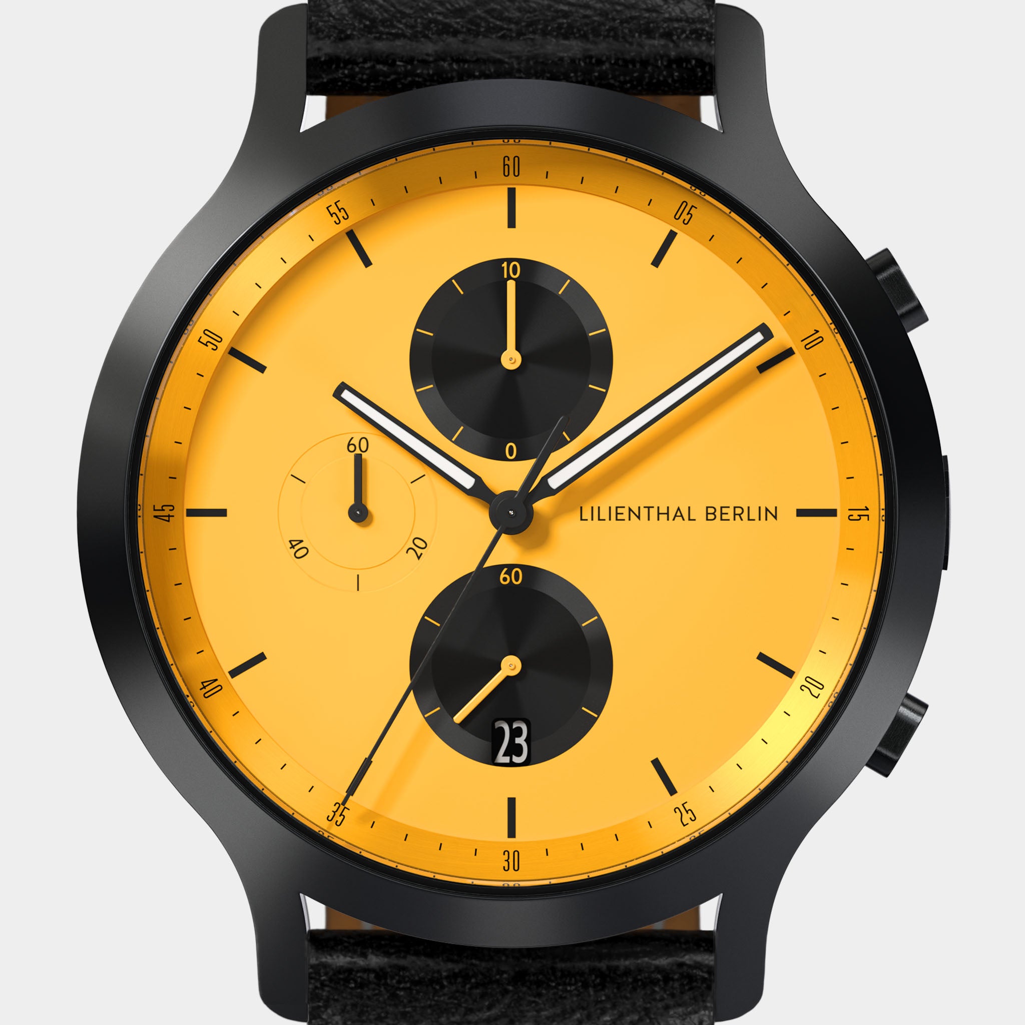 lilienthal-berlin-chronograph-line-2-armbanduhr-grau-gelb-leder image 6