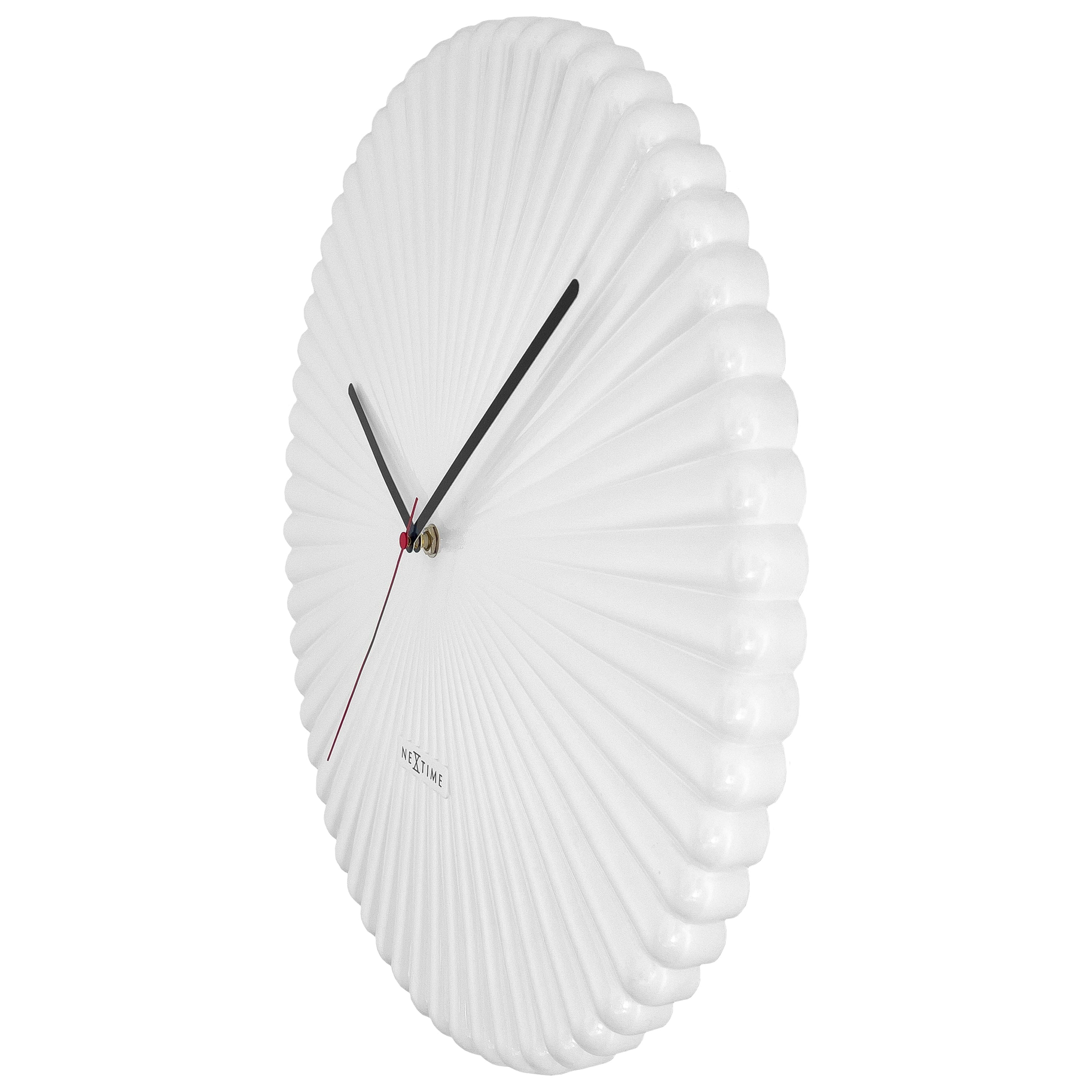nextime-mousse-wanduhr-40-cm-silent-wei-gr-n-polyresin-retro-design image 3