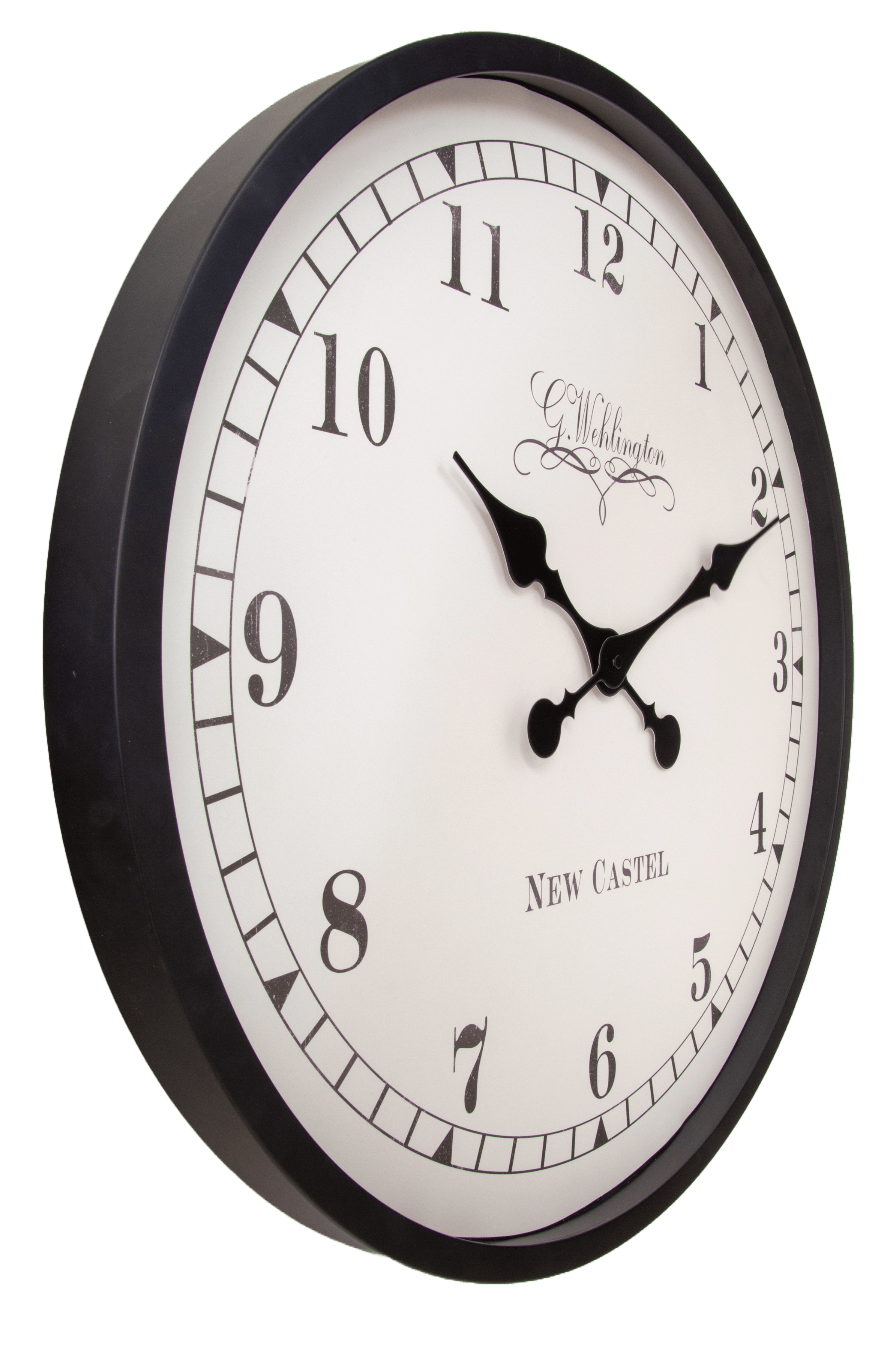 nextime-ambera-wanduhr-60-cm-kunststoff-schwarz-creme image 2