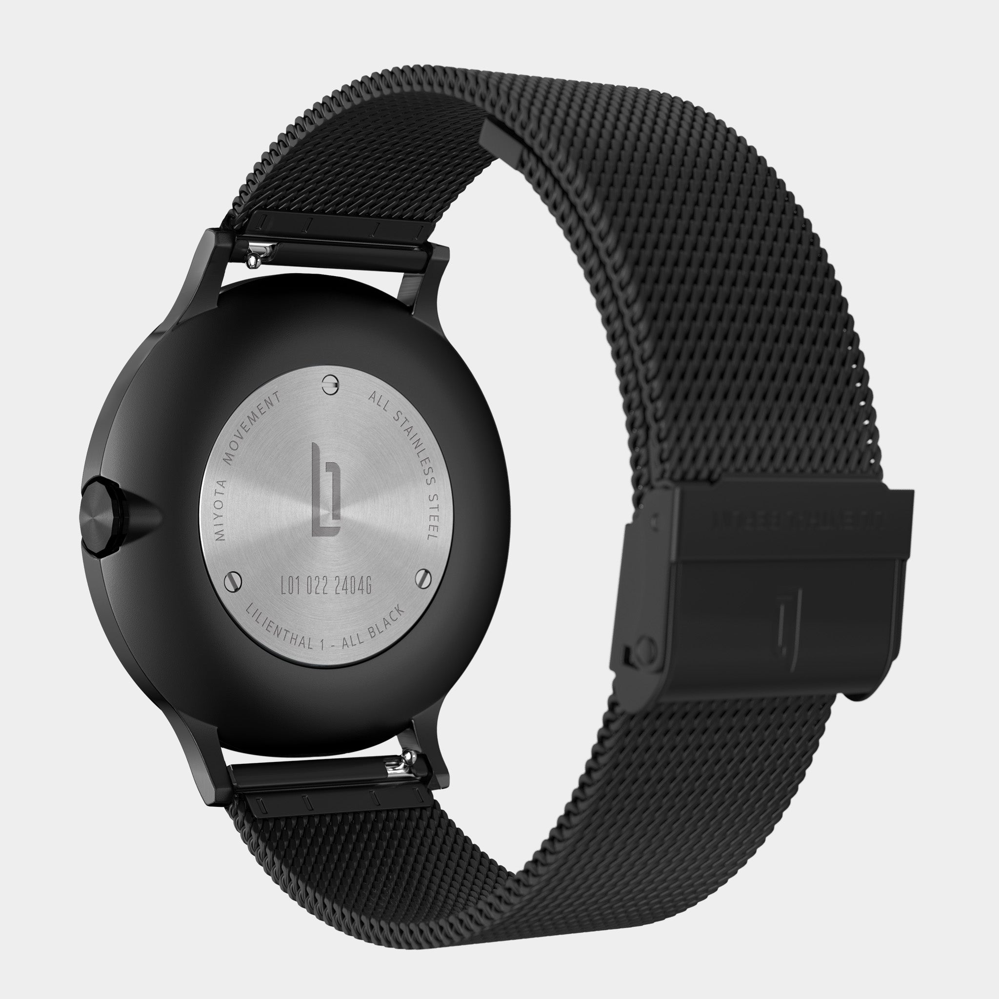 lilienthal-berlin-lilienthal-1-all-black-42-5-mm-quarzuhr-mit-mesh-wechselarmban image 8