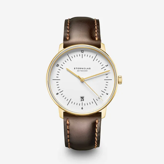 sternglas-naos-edition-heritage-quarz-uhr-38-mm-wei-gold-leder image 1
