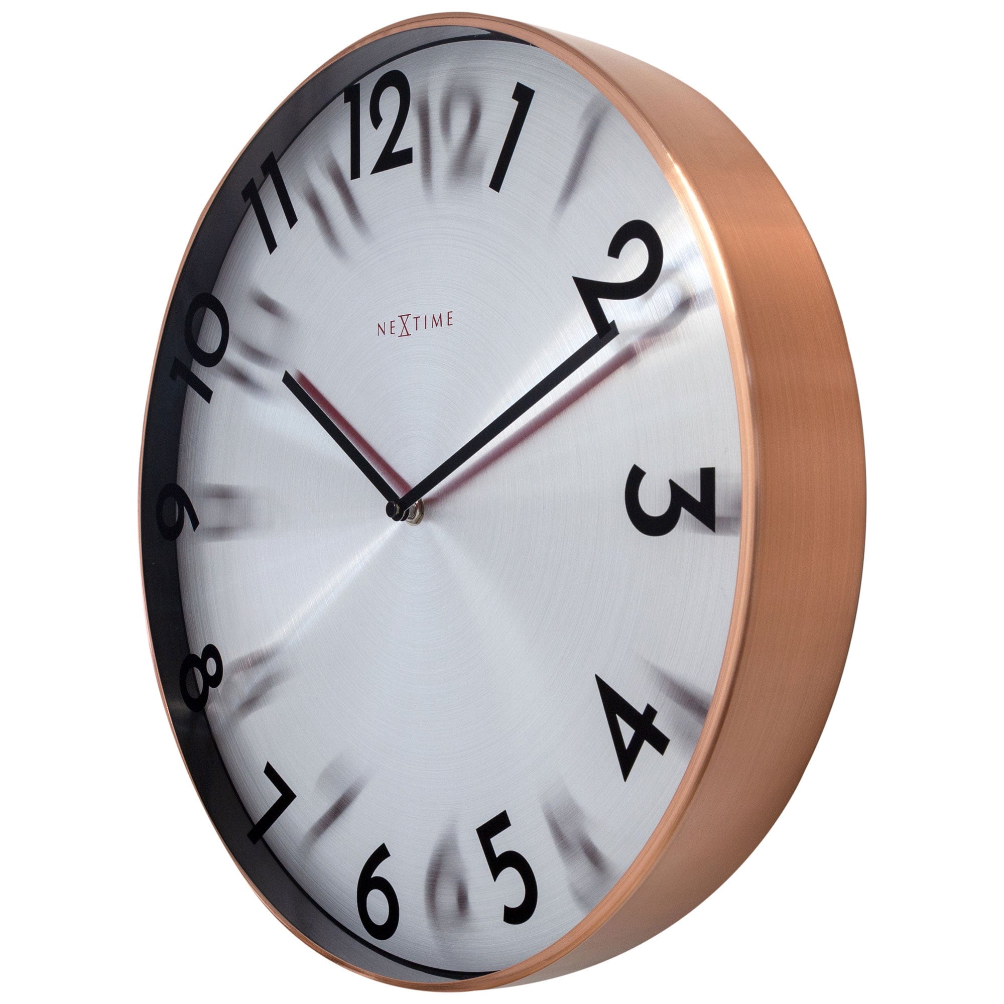 nextime-reflection-wanduhr-40cm-lautlos-metall-grau-kupfer image 6