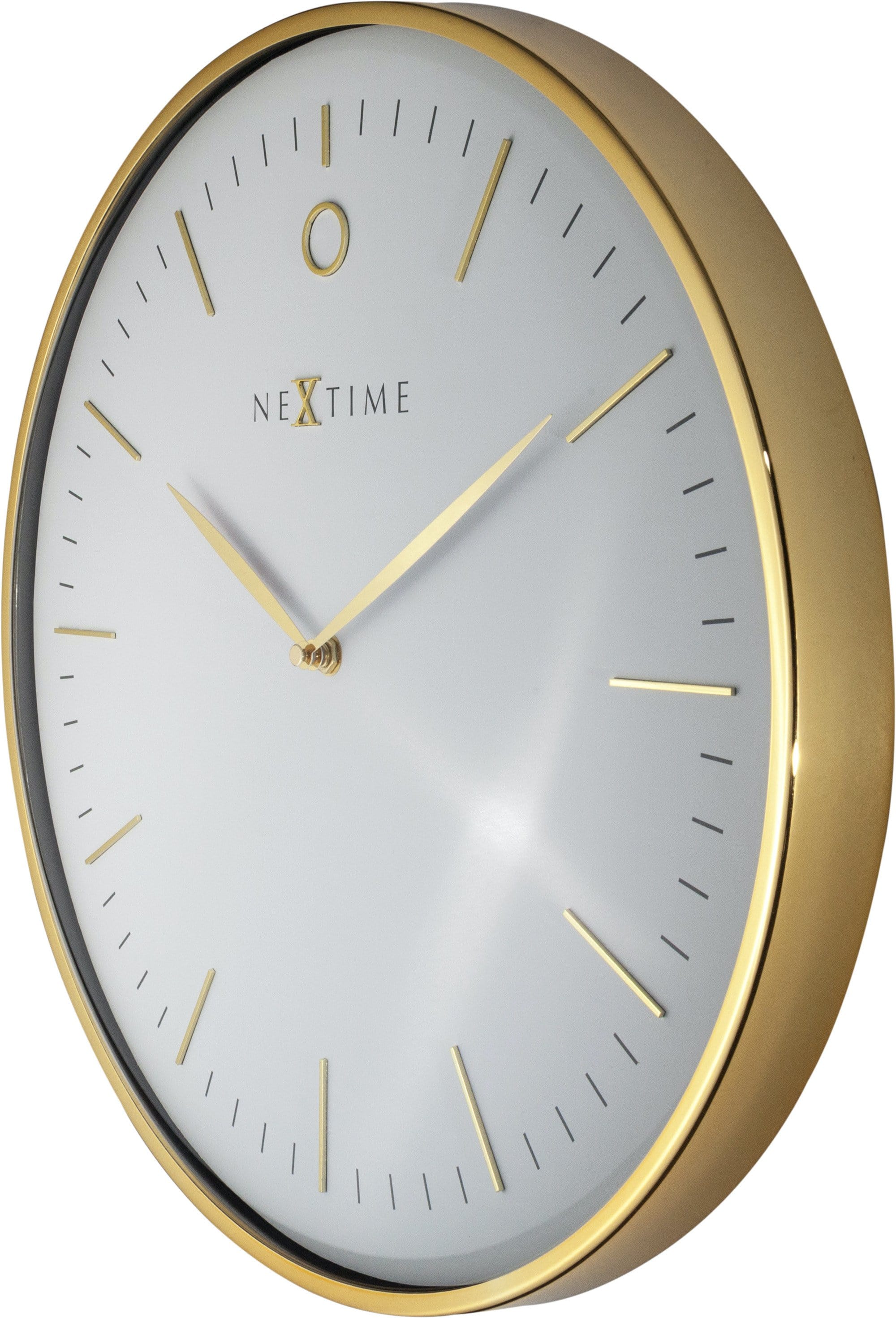 nextime-glamour-wanduhr-40-cm-metall-gew-lbtes-glas-wei-es-zifferblatt-goldfarbe image 3