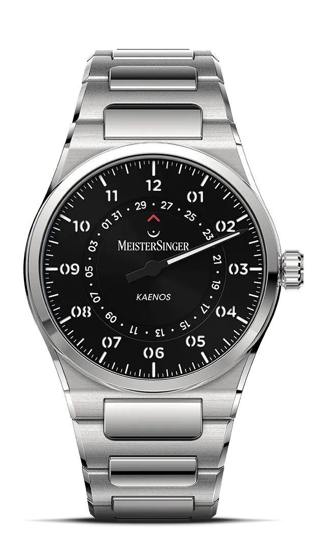 meistersinger-kaenos-open-date-schwarz-einzeiger-armbanduhr-mit-datum image 1