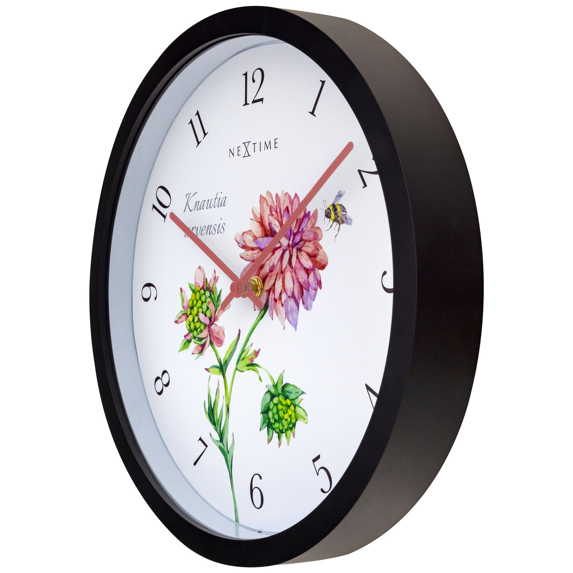 nextime-knautia-wetterfeste-outdoor-wanduhr-30-5-cm-schwarz-mit-vintage-blumen image 7