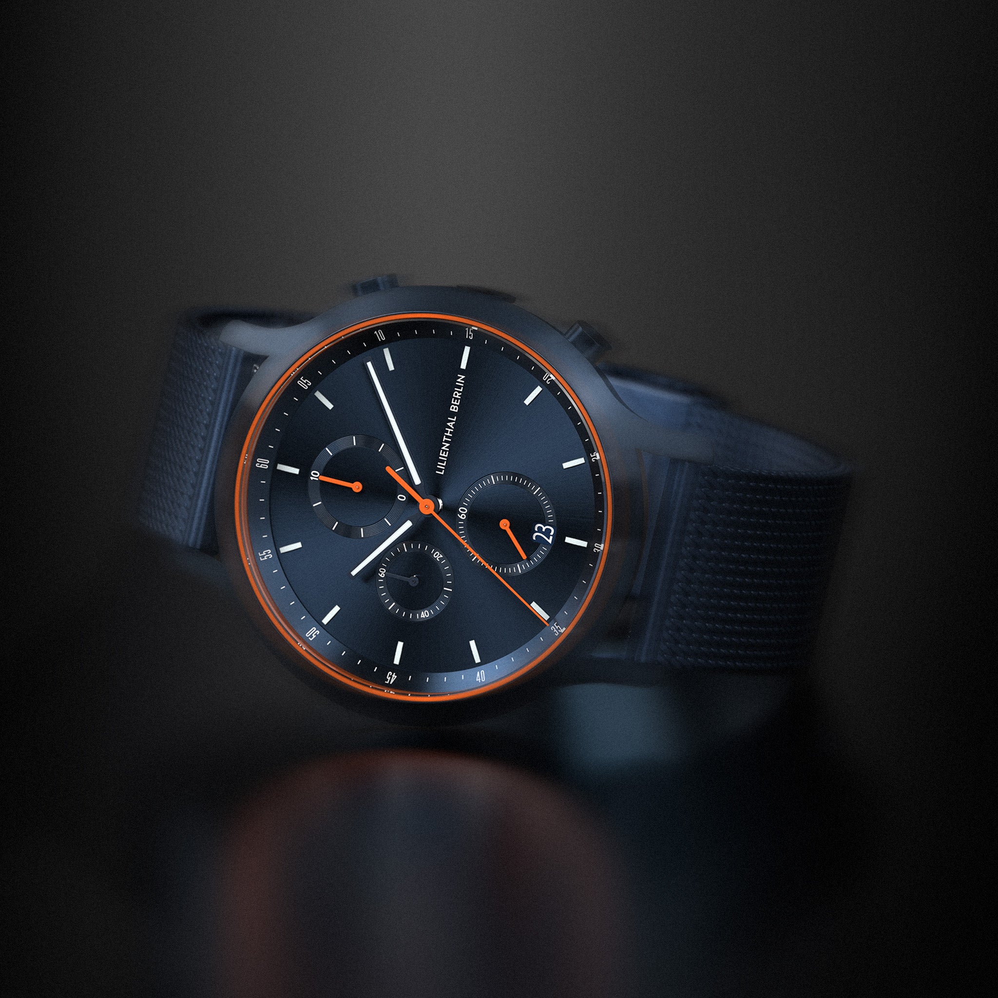 lilienthal-berlin-chronograph-blue-orange-chronograph-midnight-blue-orange image 3